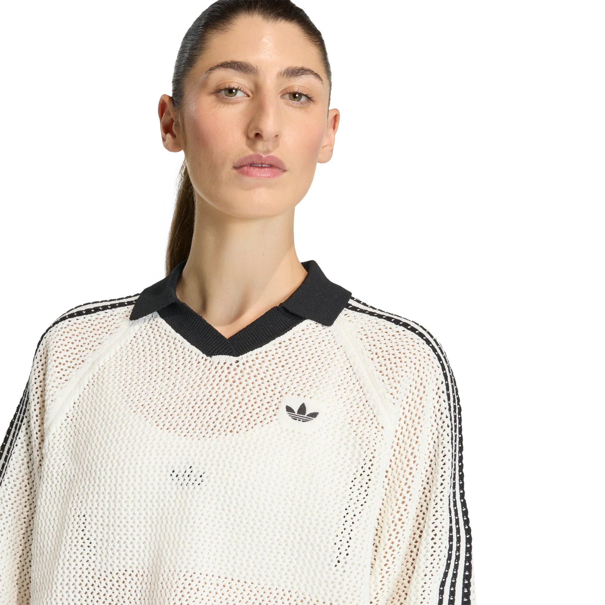 Adidas Women's Crochet Polo Owhite KC6490 - Image 2