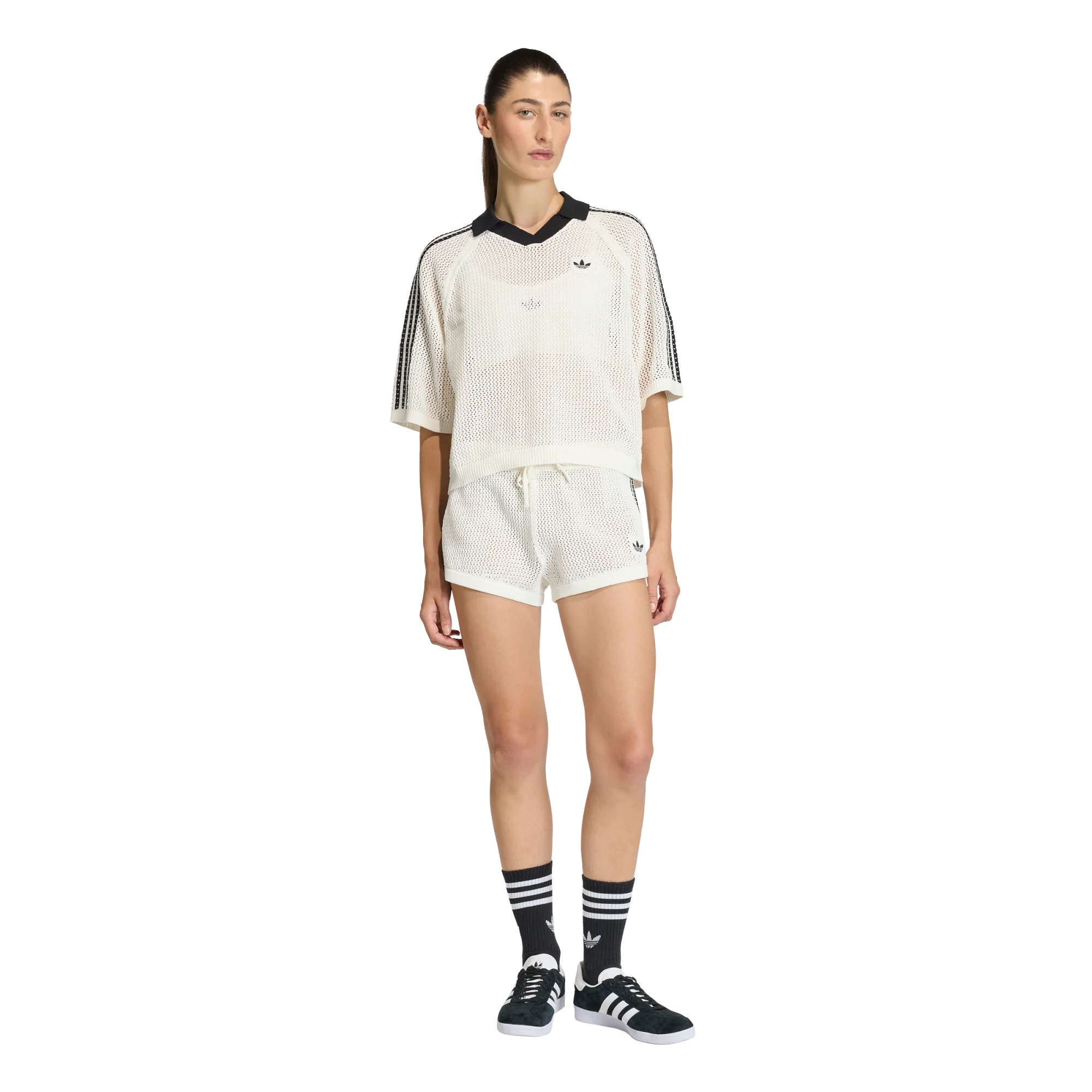 Adidas Women's Crochet Polo Owhite KC6490 - Image 6