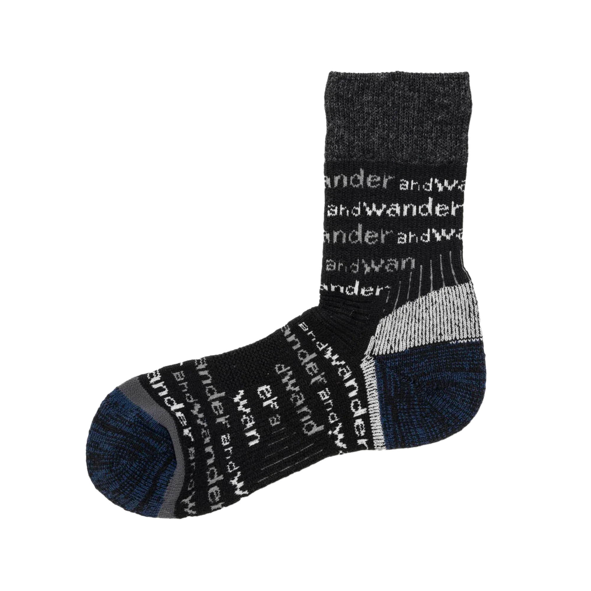 and wander Wool Socks Black