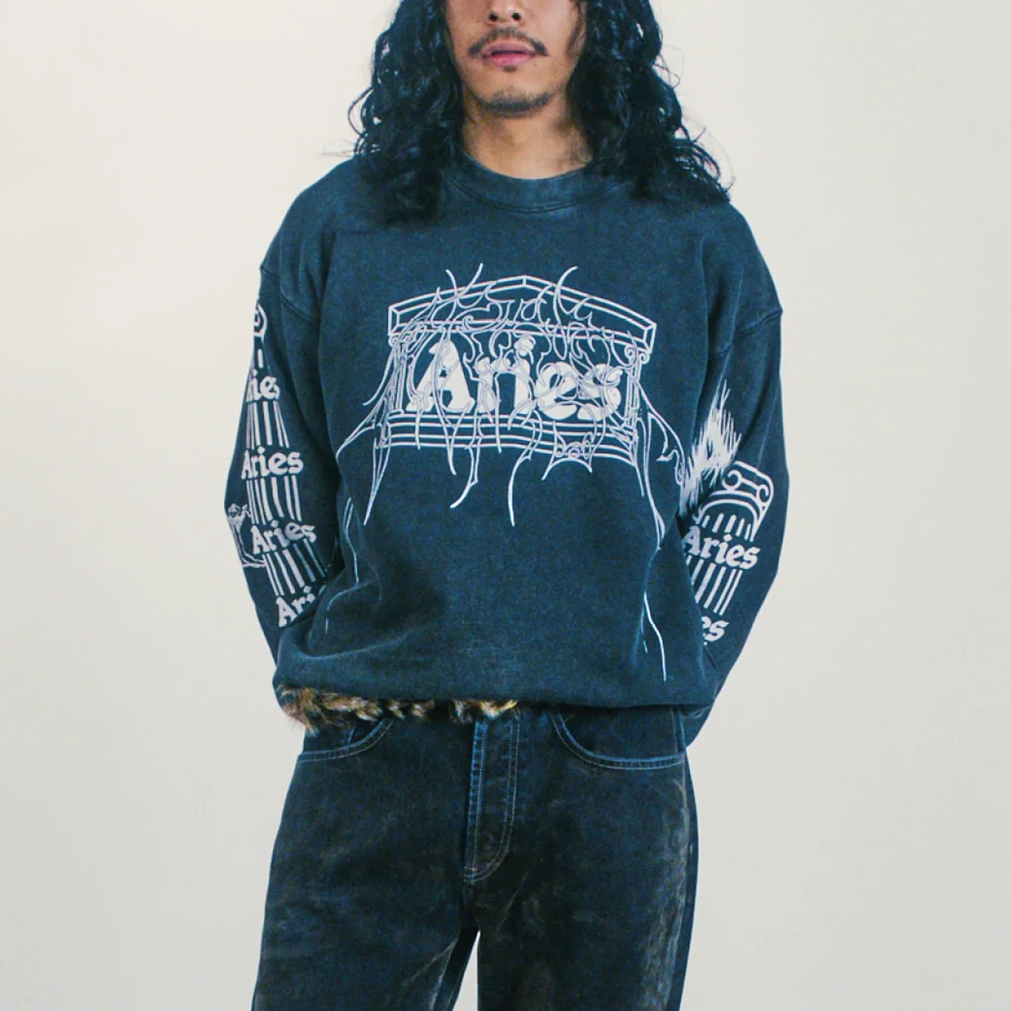 Aries Aged Overlord Sweatshirt Black - Image 6