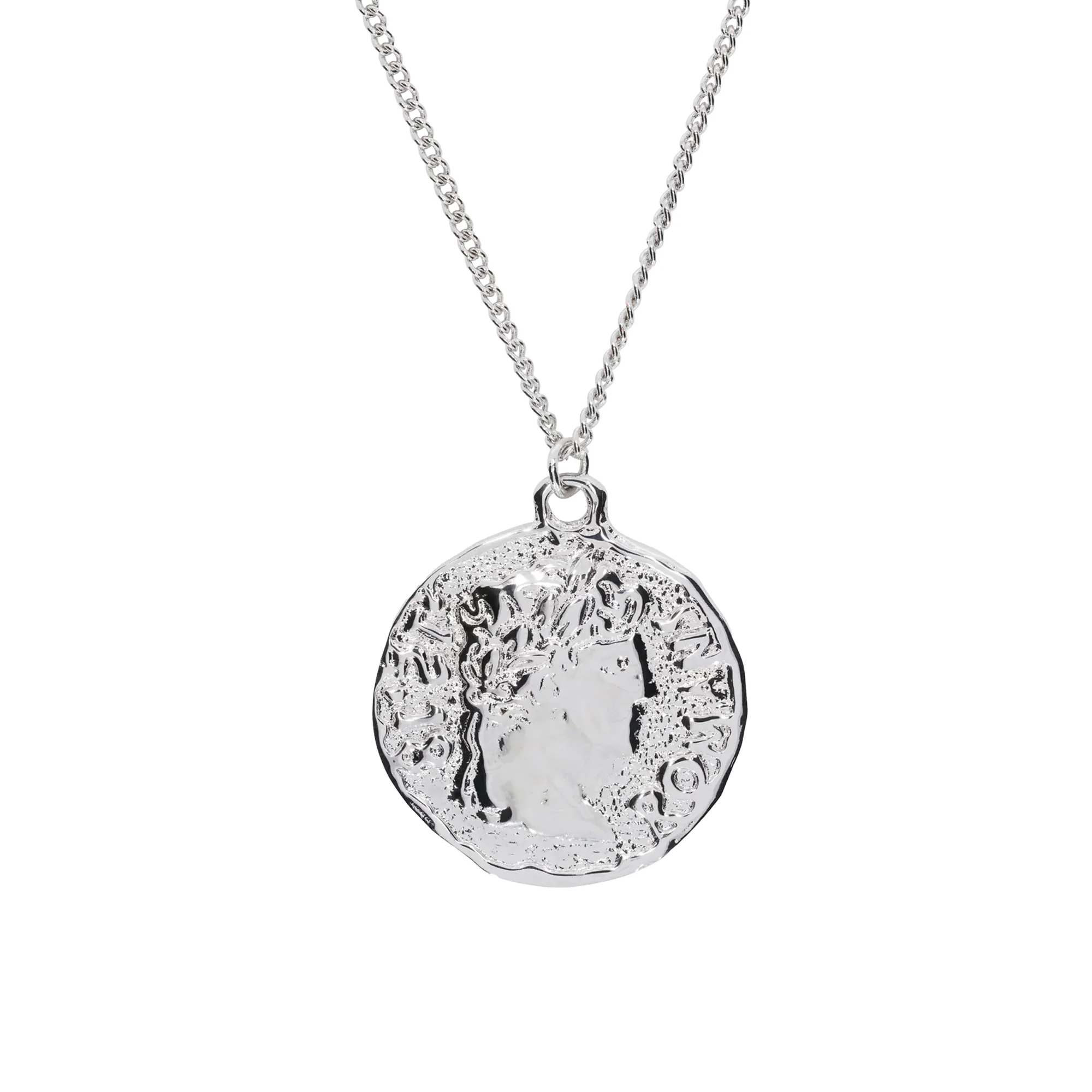 Aries Chain Necklace With Roman Coin Pendant Silver AR9020903 - Image 3