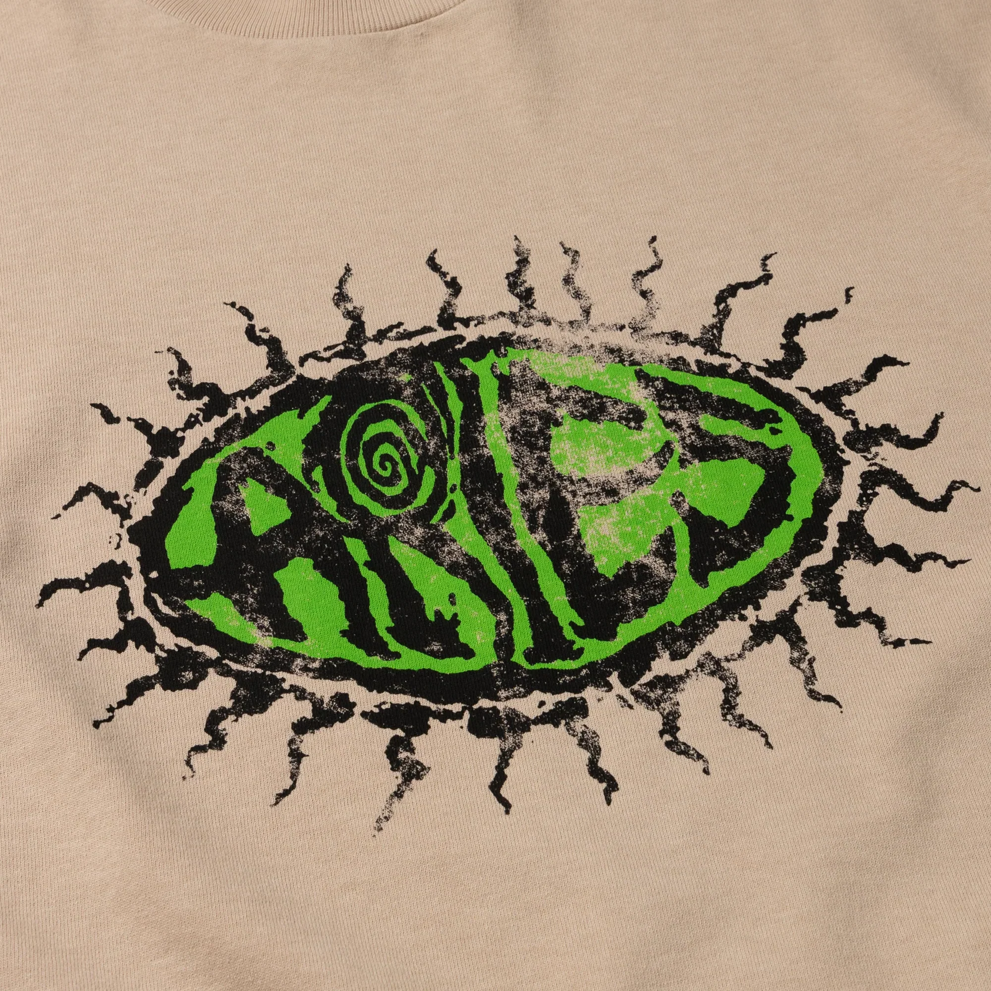 Aries Faded Grunge Short Sleeve T-Shirt Beige - Image 2