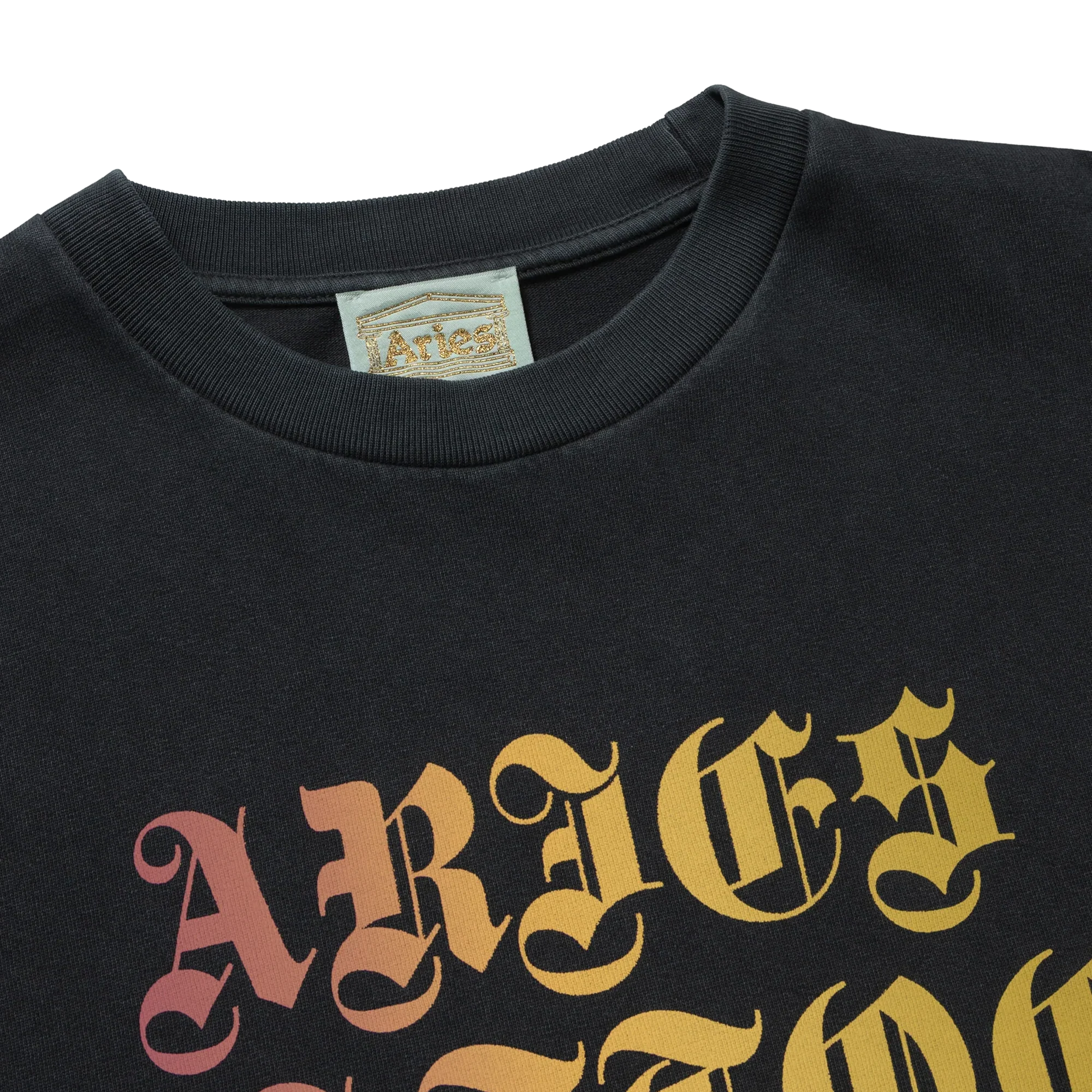 Aries Faded Tattoo Shop Short Sleeve T-Shirt Black - Image 3