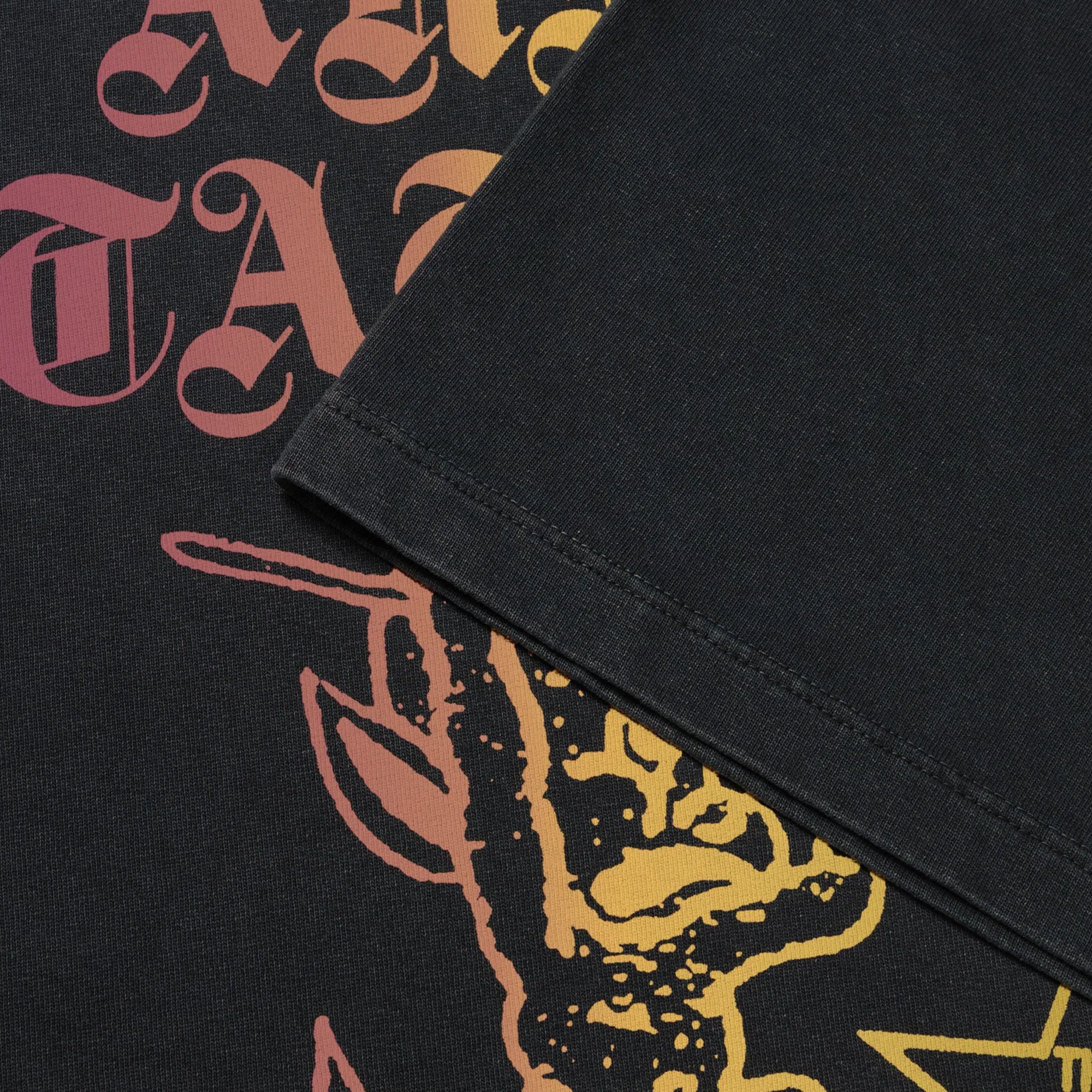 Aries Faded Tattoo Shop Short Sleeve T-Shirt Black - Image 4