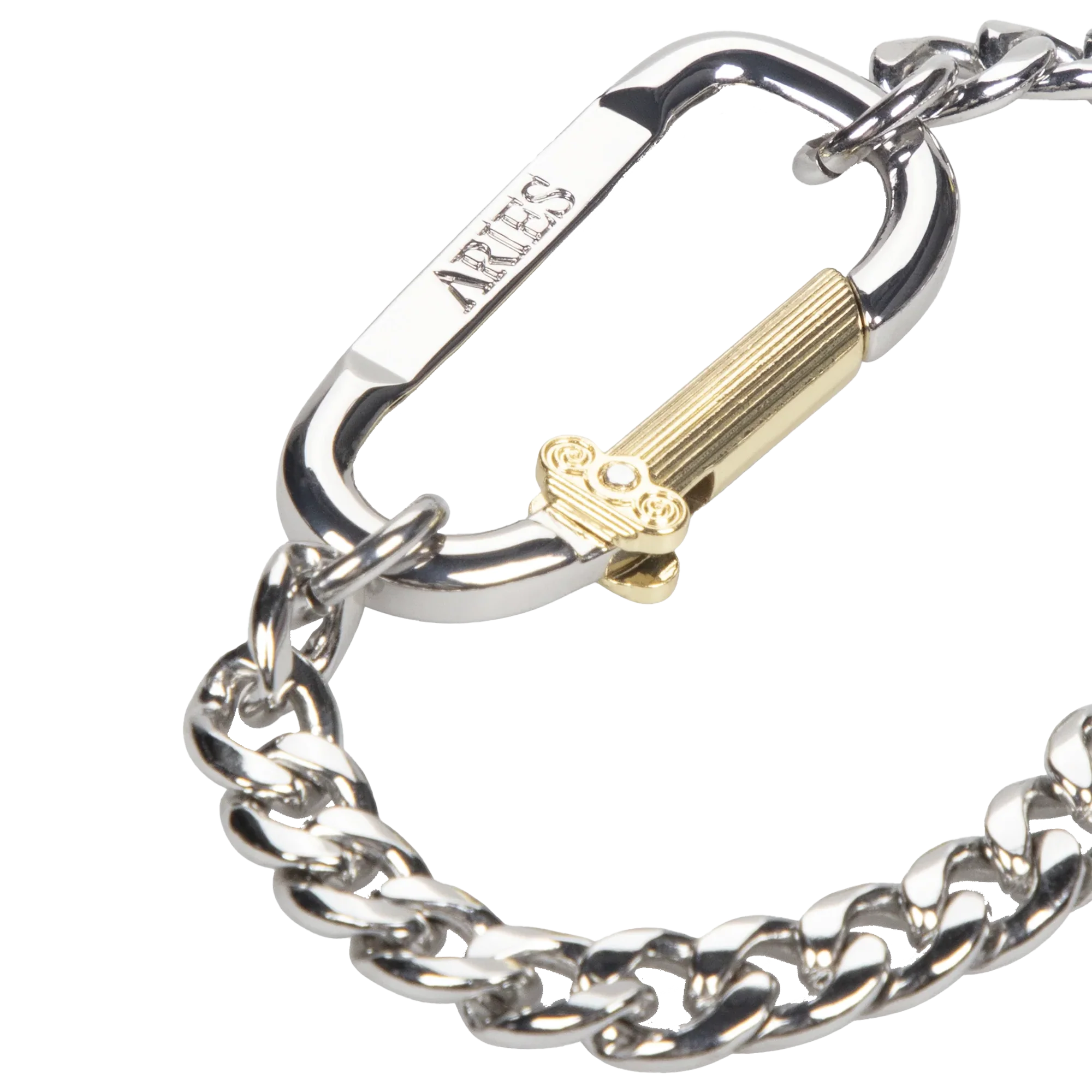 Aries Mini Carabiner Chain Bracelet Silver AR9026403 - Image 2