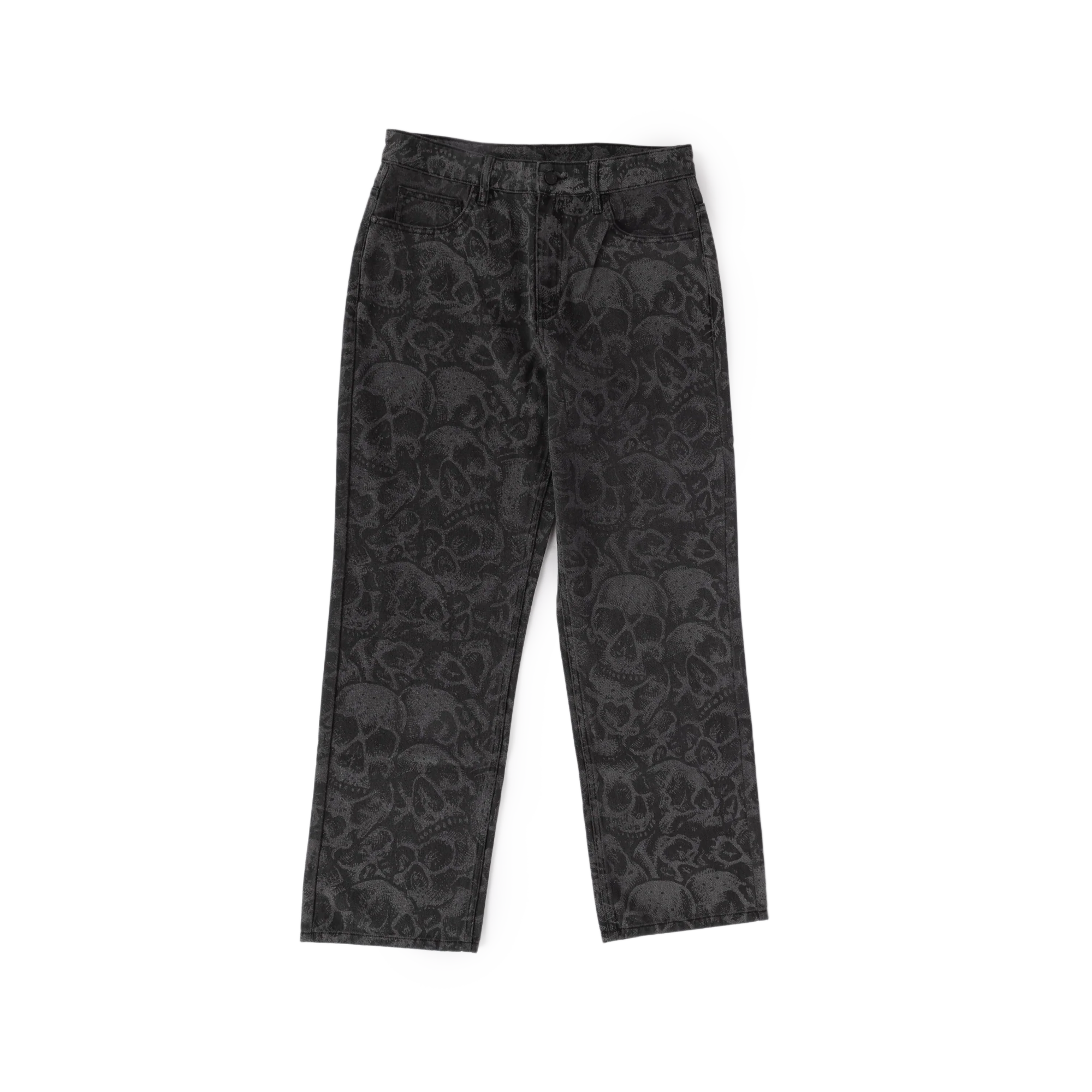 Babylon Skulls Denim Pant Skull Print Black