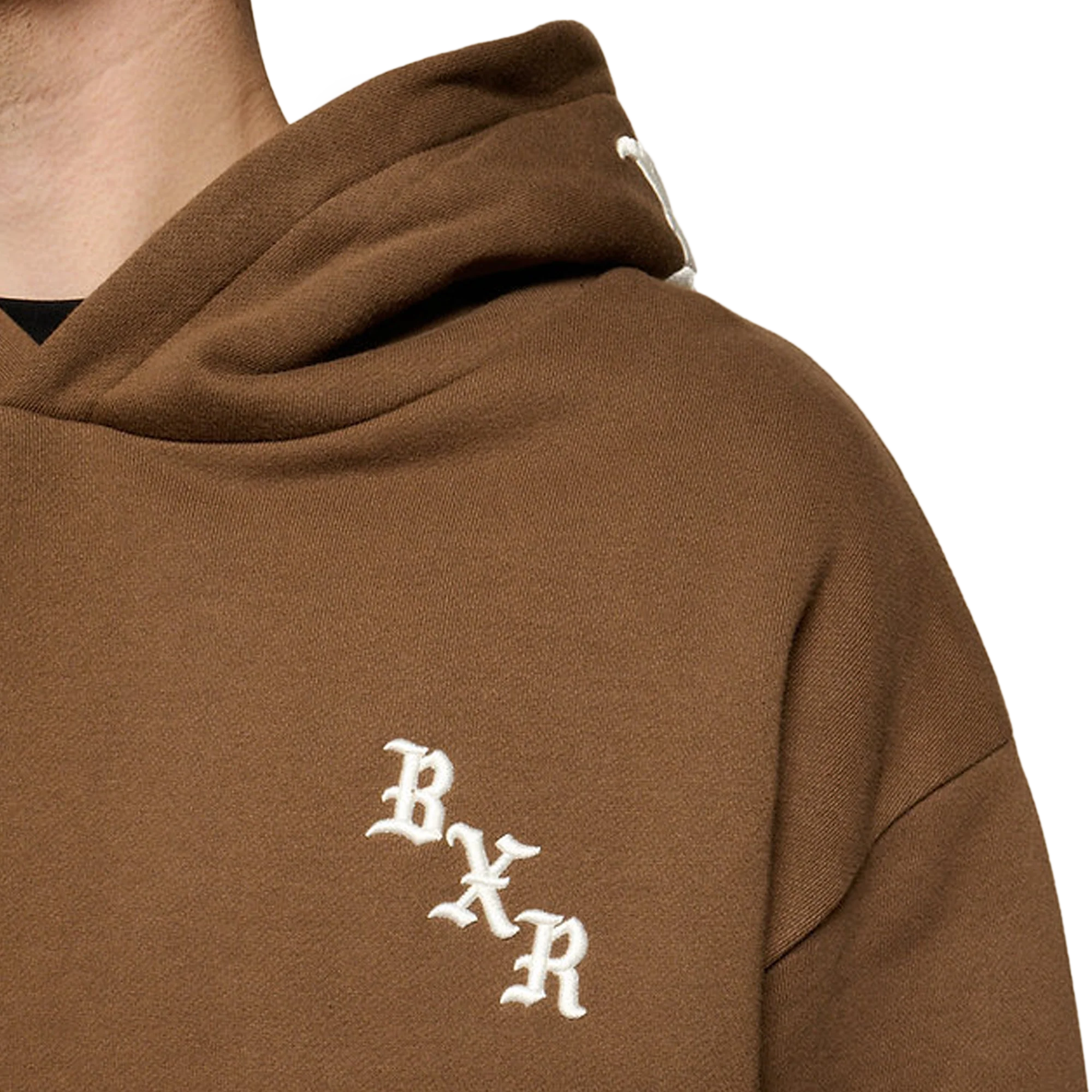 Born x Raised Embroidered Hoodie Walnut Cream - Image 6