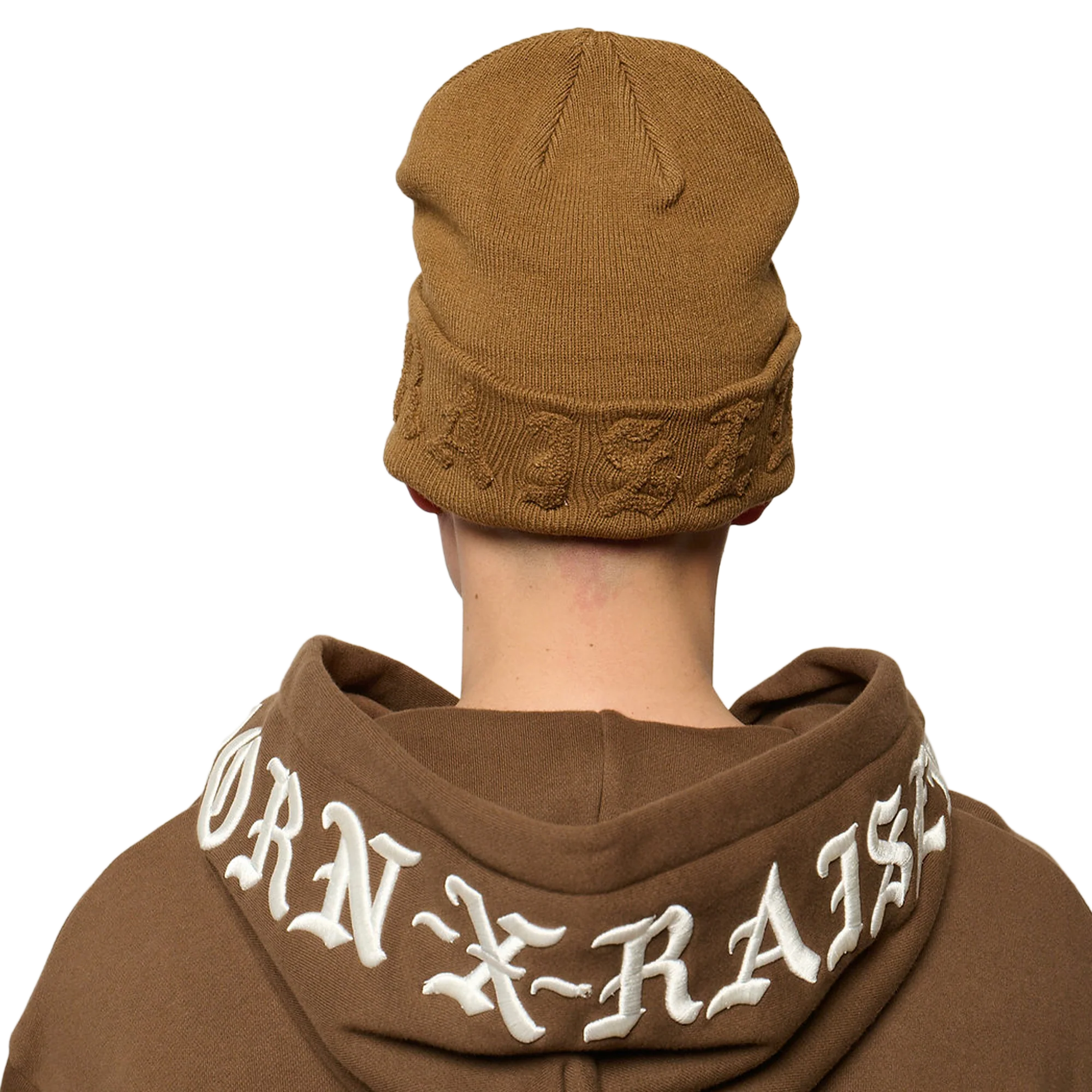 Born x Raised Embroidered Hoodie Walnut Cream - Image 7