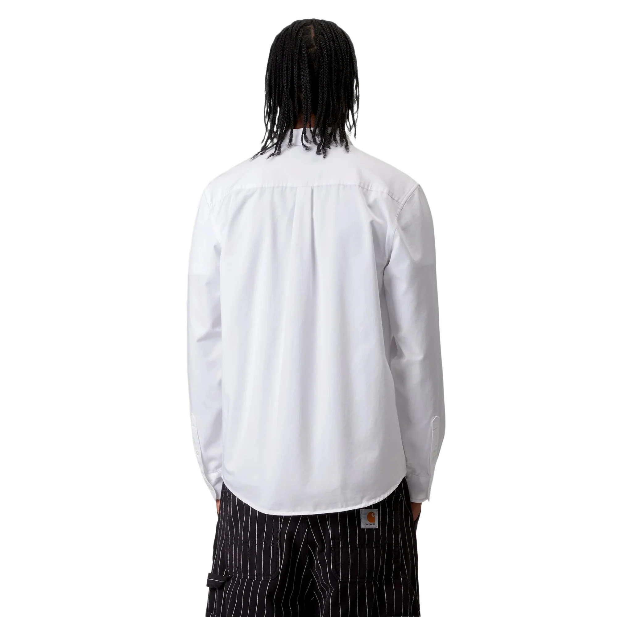Carhartt WIP L/S Madison Shirt White/Black - Image 4