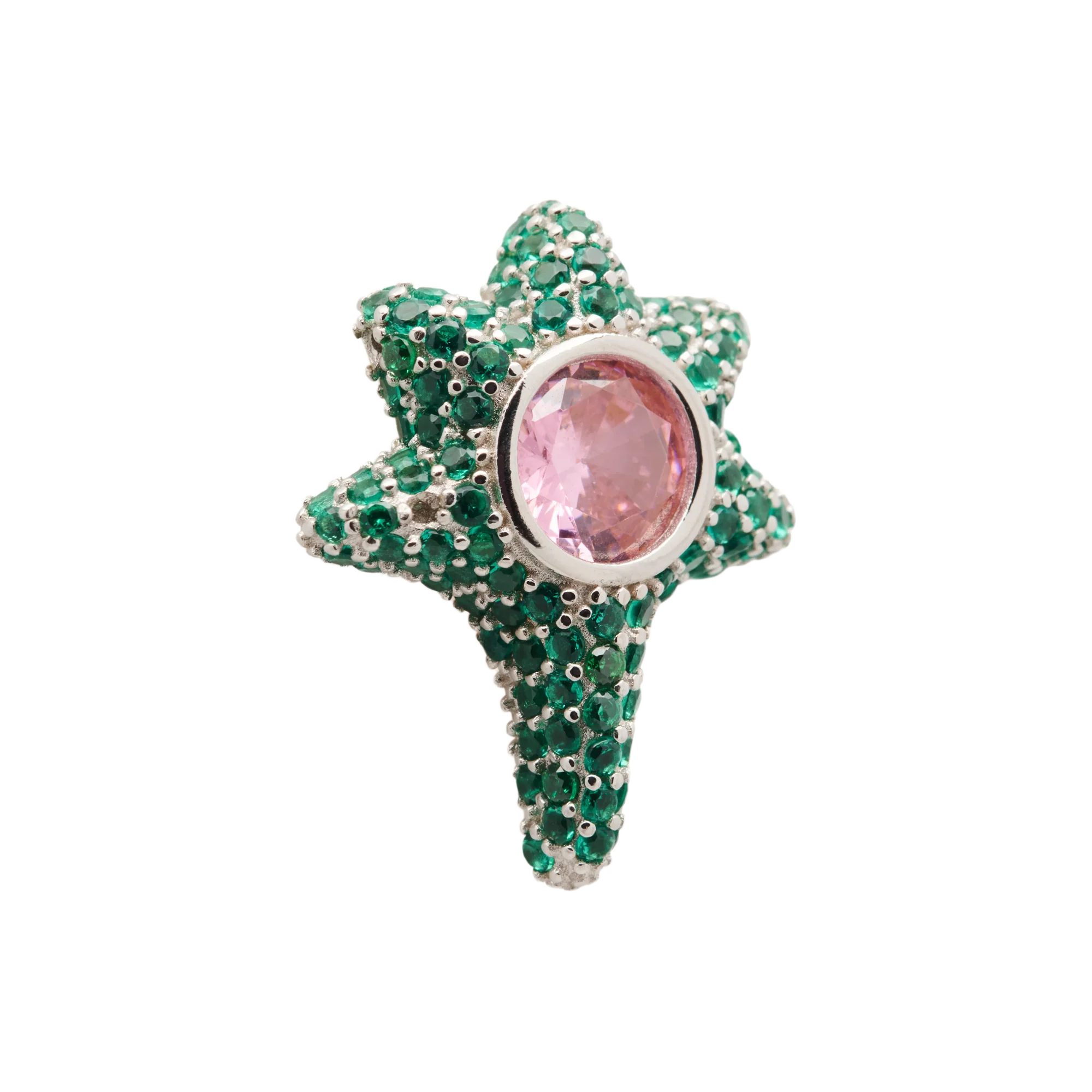 Collina Strada Coral Studs Earrings Emerald Pink - Image 2