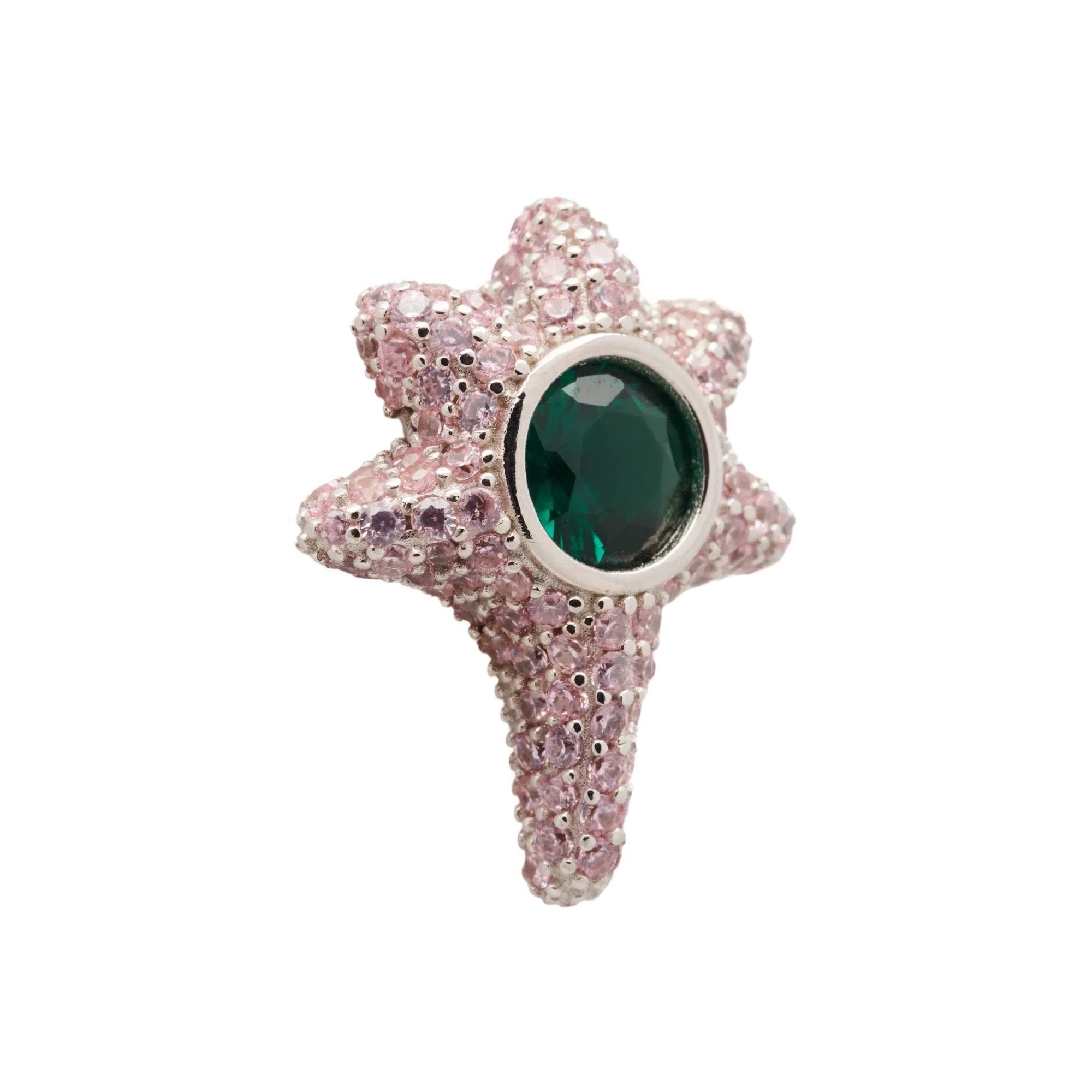 Collina Strada Coral Studs Earrings Emerald Pink - Image 3