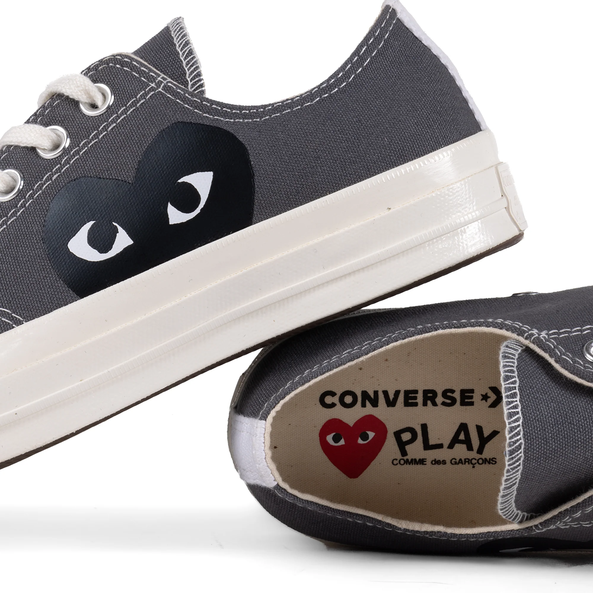 Comme Des Garcons Play x Converse CT70 Black Heart Low Top Grey AZ-K121-001-1 - Image 3