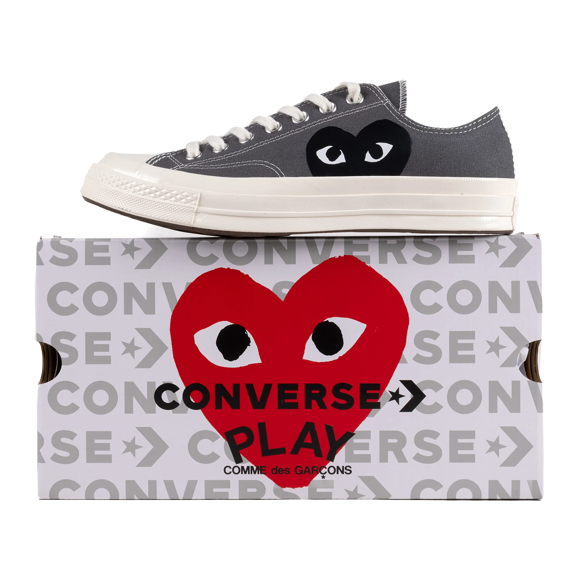 Comme Des Garcons Play x Converse CT70 Black Heart Low Top Grey AZ-K121-001-1 - Image 6
