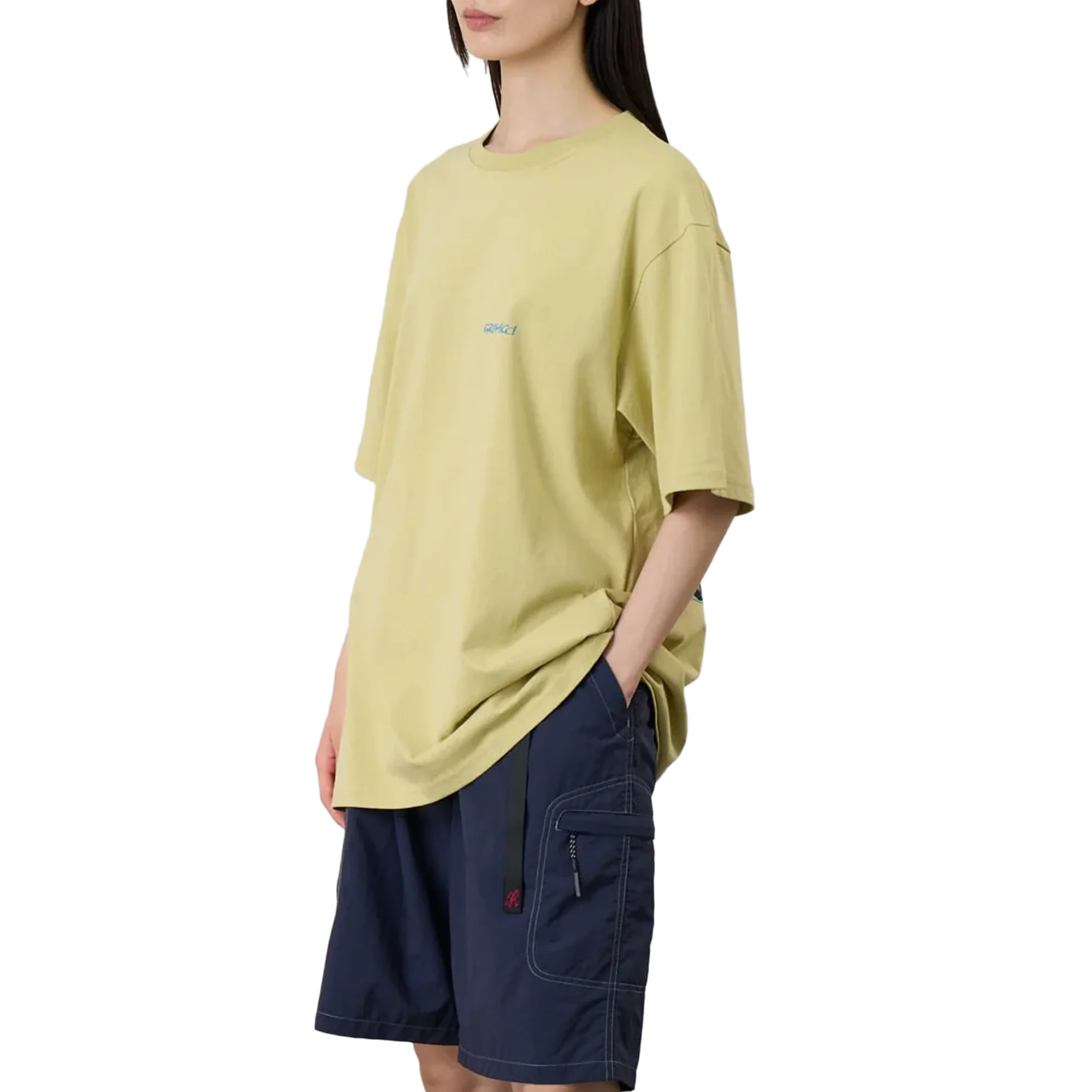 Gramicci Ice Sculpture T-Shirt Lime - Image 5