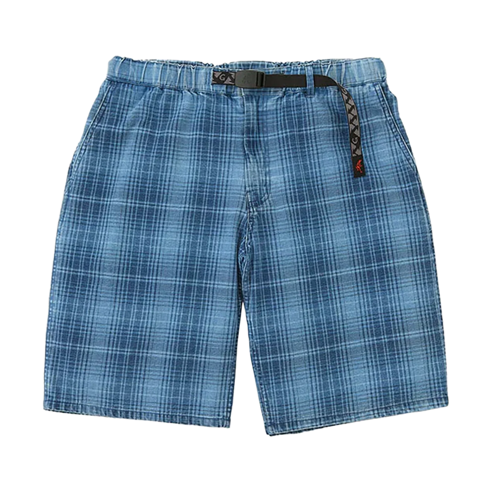 Gramicci Lagoon Short Denim Plaid Indigo Checkered Plaid