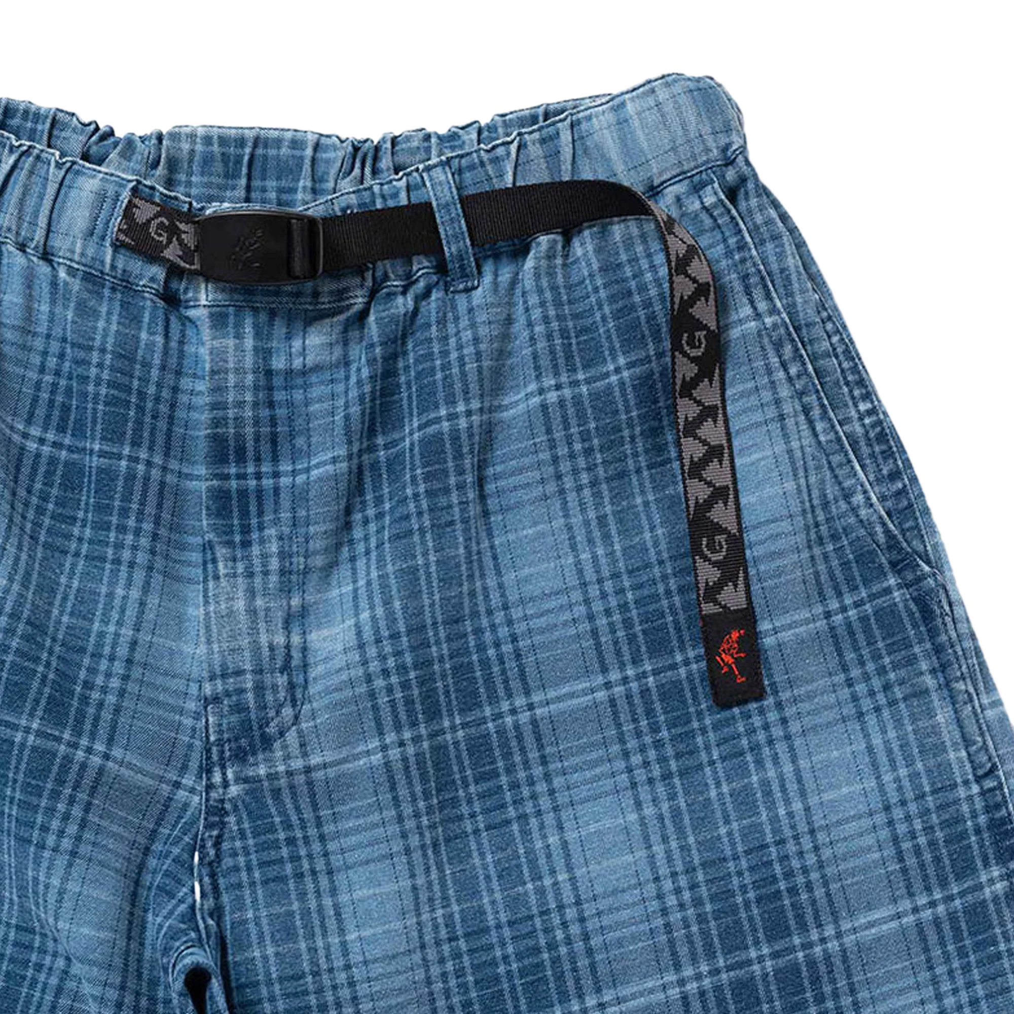 Gramicci Lagoon Short Denim Plaid Indigo Checkered Plaid - Image 2