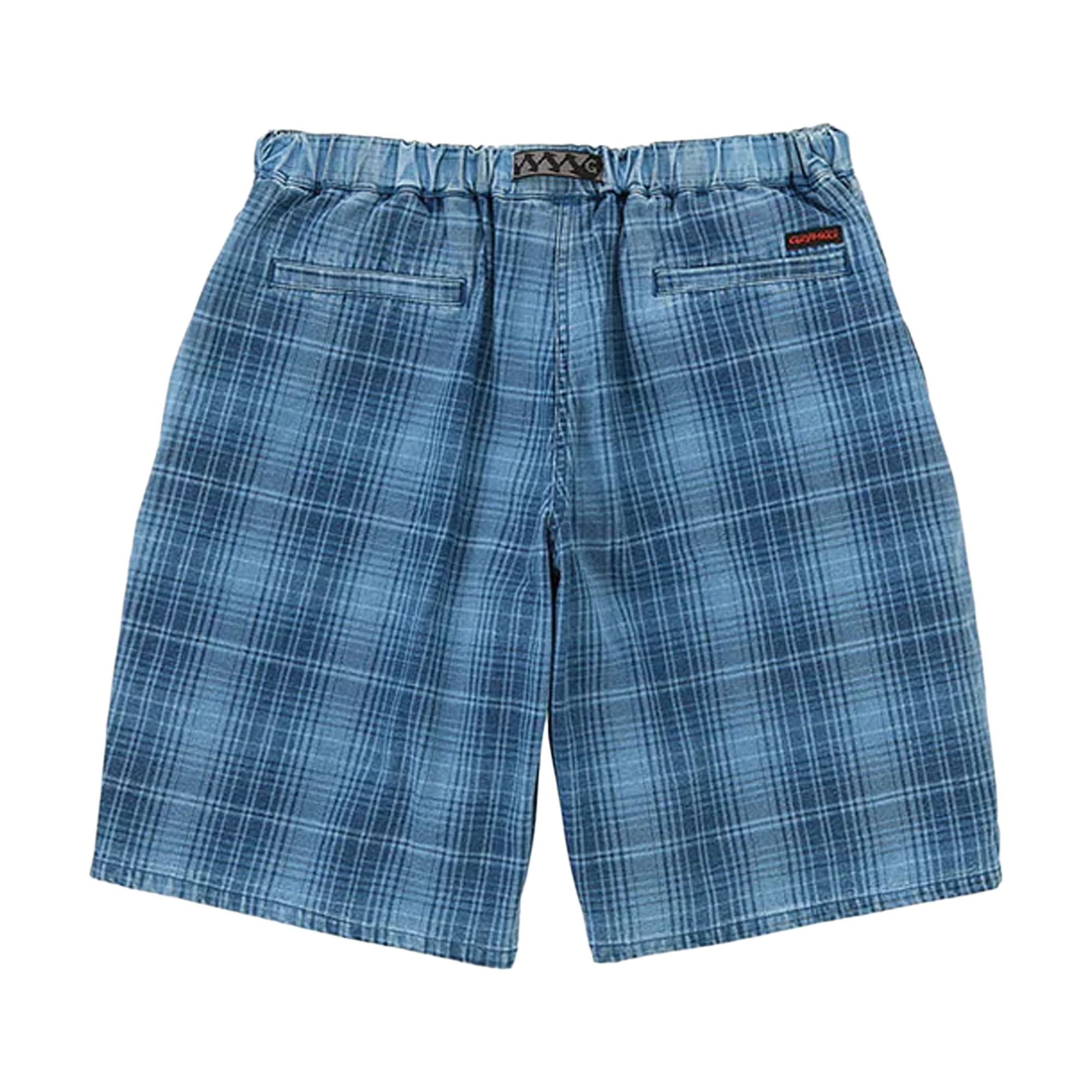Gramicci Lagoon Short Denim Plaid Indigo Checkered Plaid - Image 7