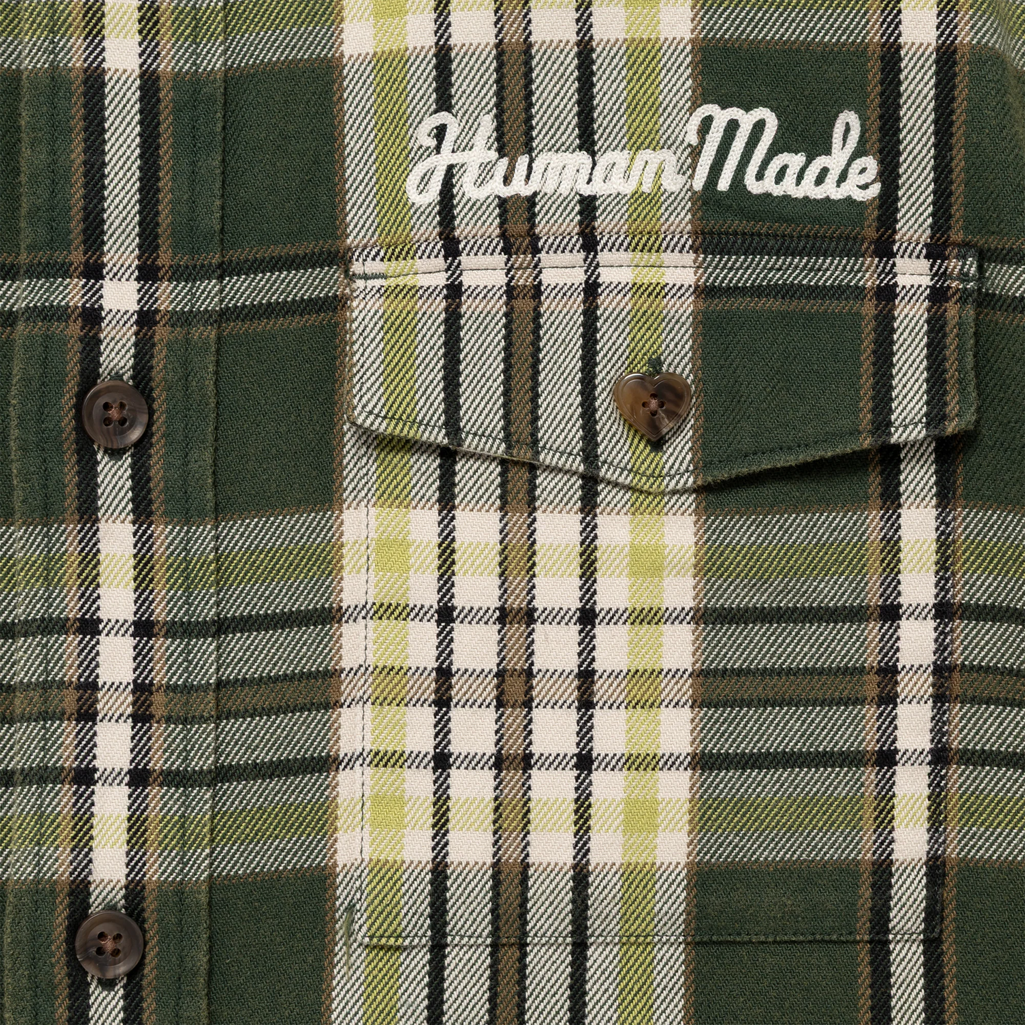 Human Made Check Shirt Green HM31SH004 - Image 3