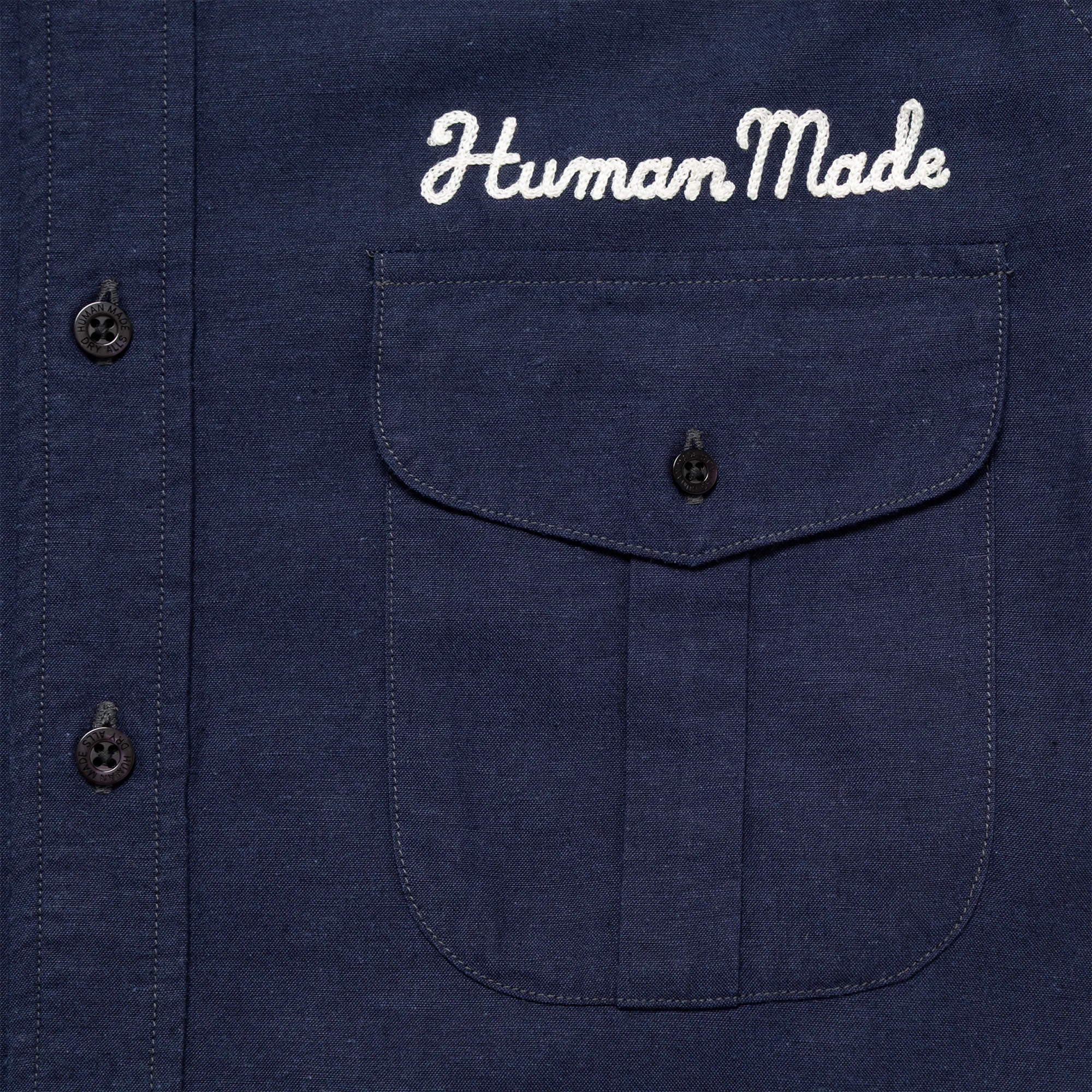Human Made Work Shirt Navy HM31SH001 - Image 3