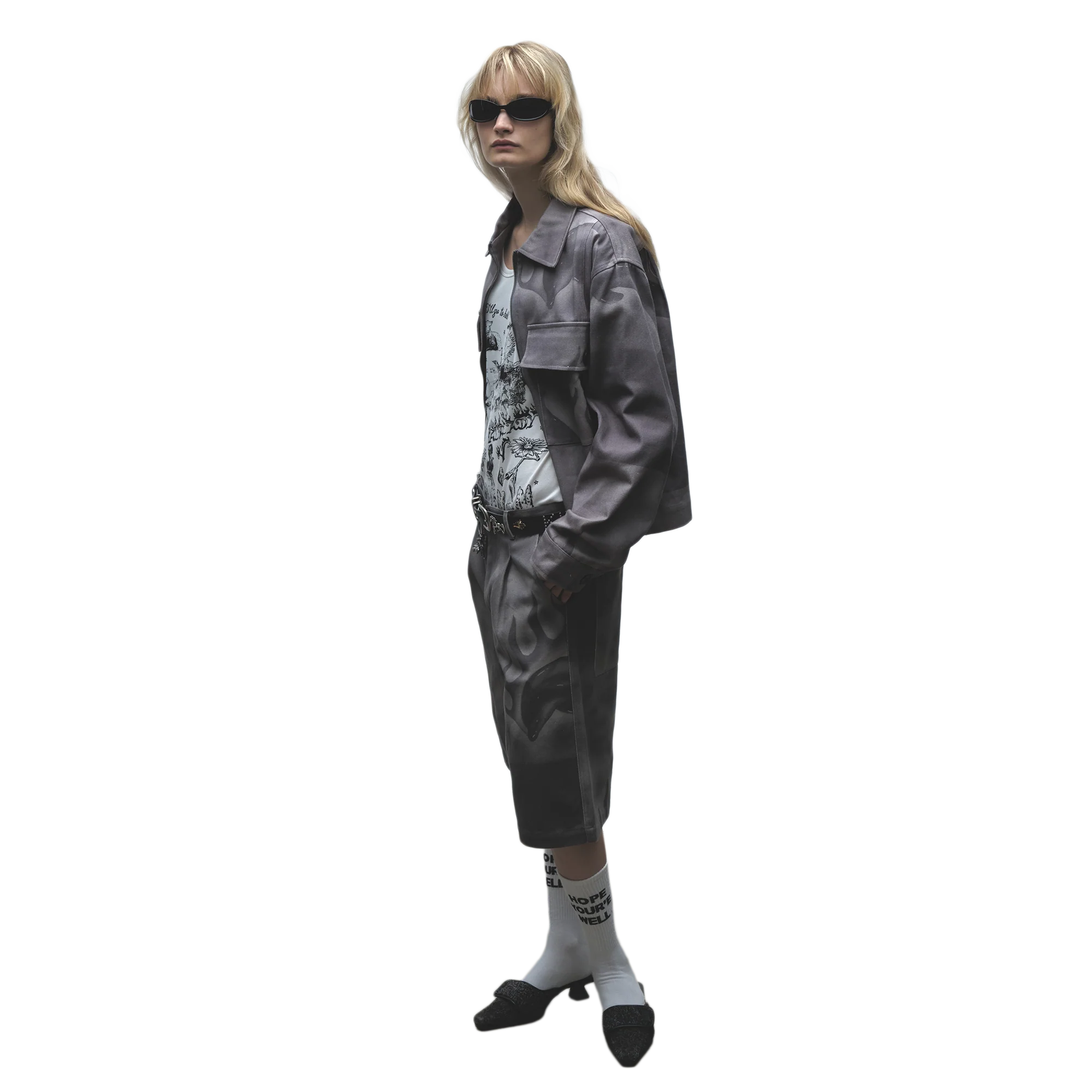 Jungles Jungles Flaming Dolphin Jorts Grey Denim - Image 6