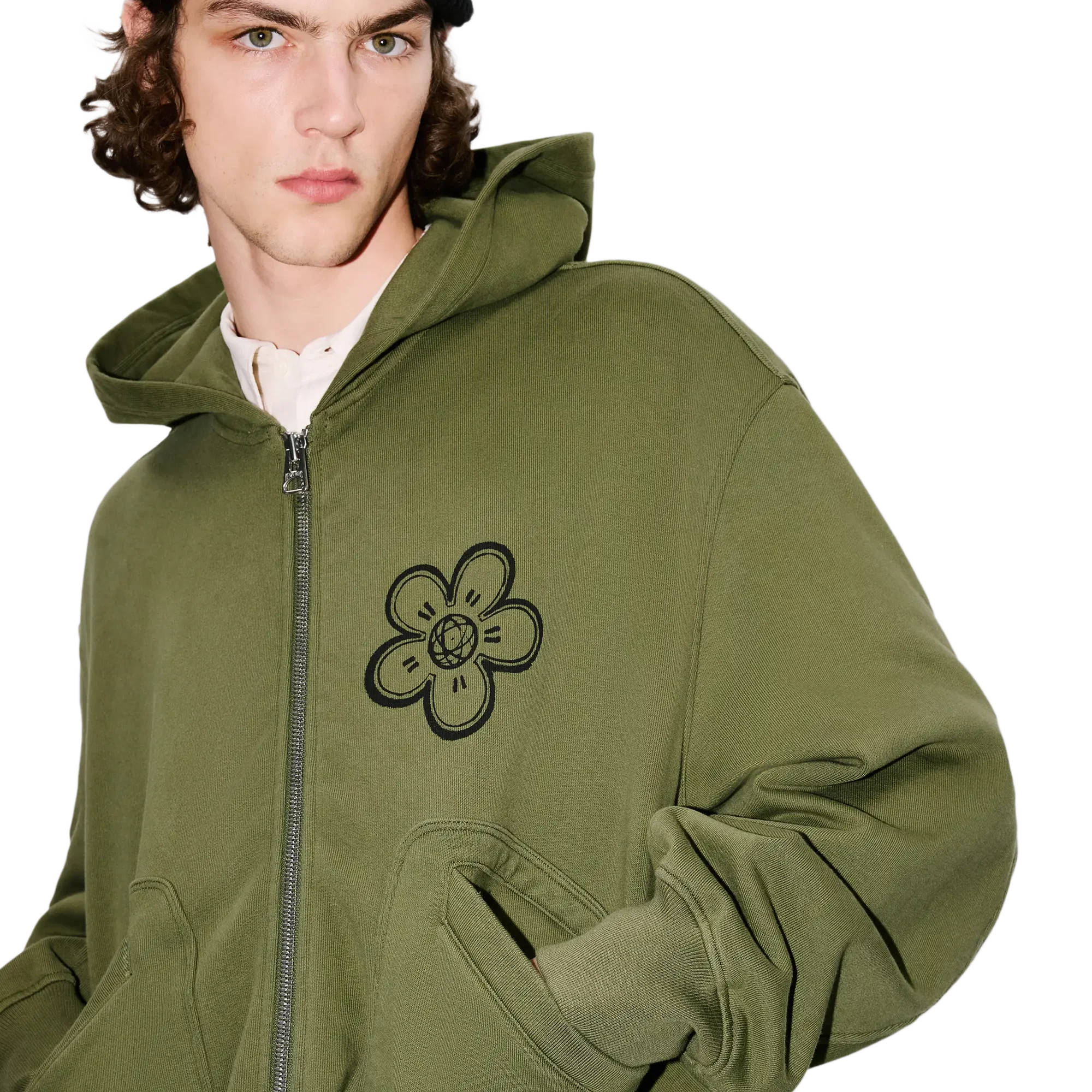 Kenzo GOTS Futura Boxy Full-Zip Khaki FF65HO5514MT.50 - Image 3