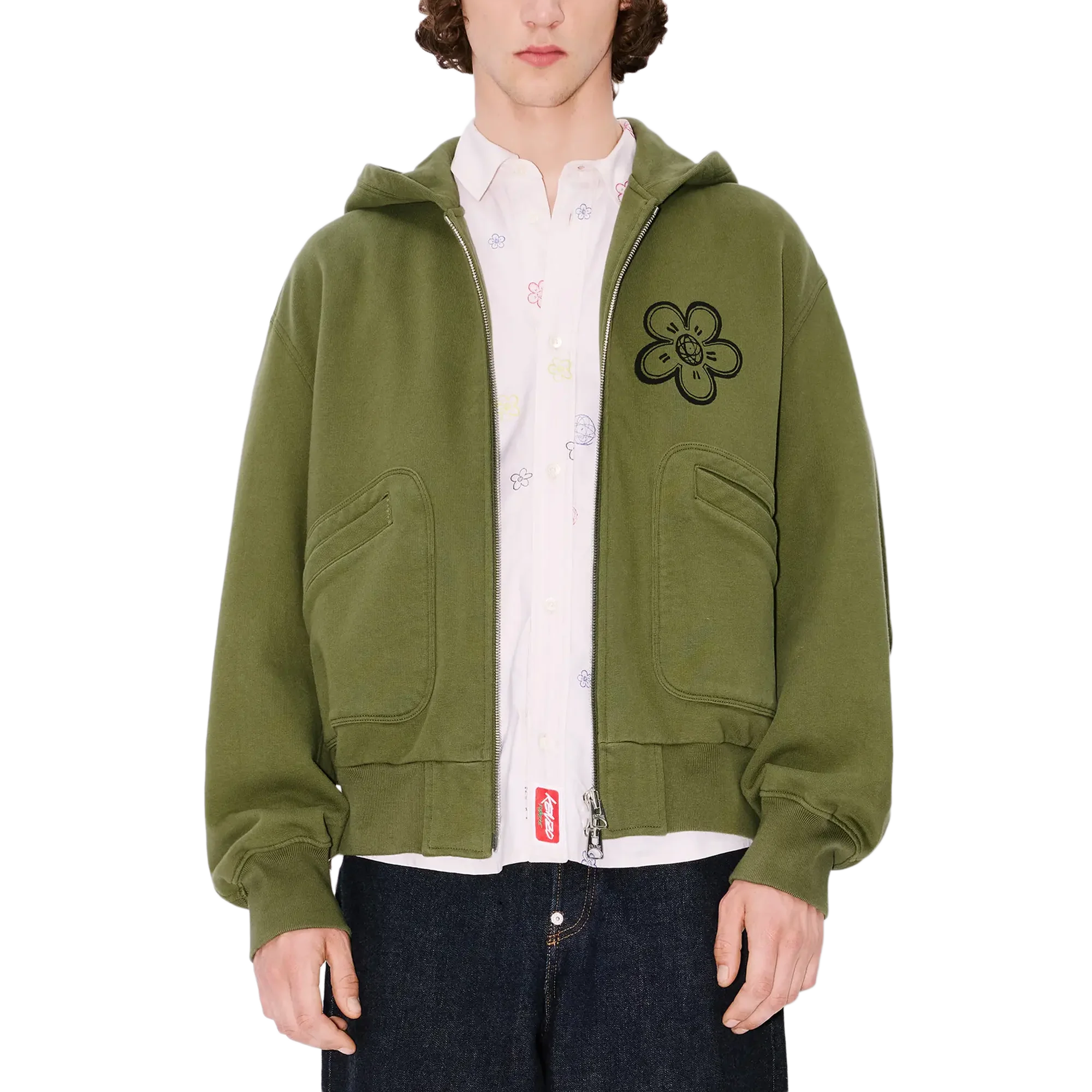 Kenzo GOTS Futura Boxy Full-Zip Khaki FF65HO5514MT.50 - Image 4