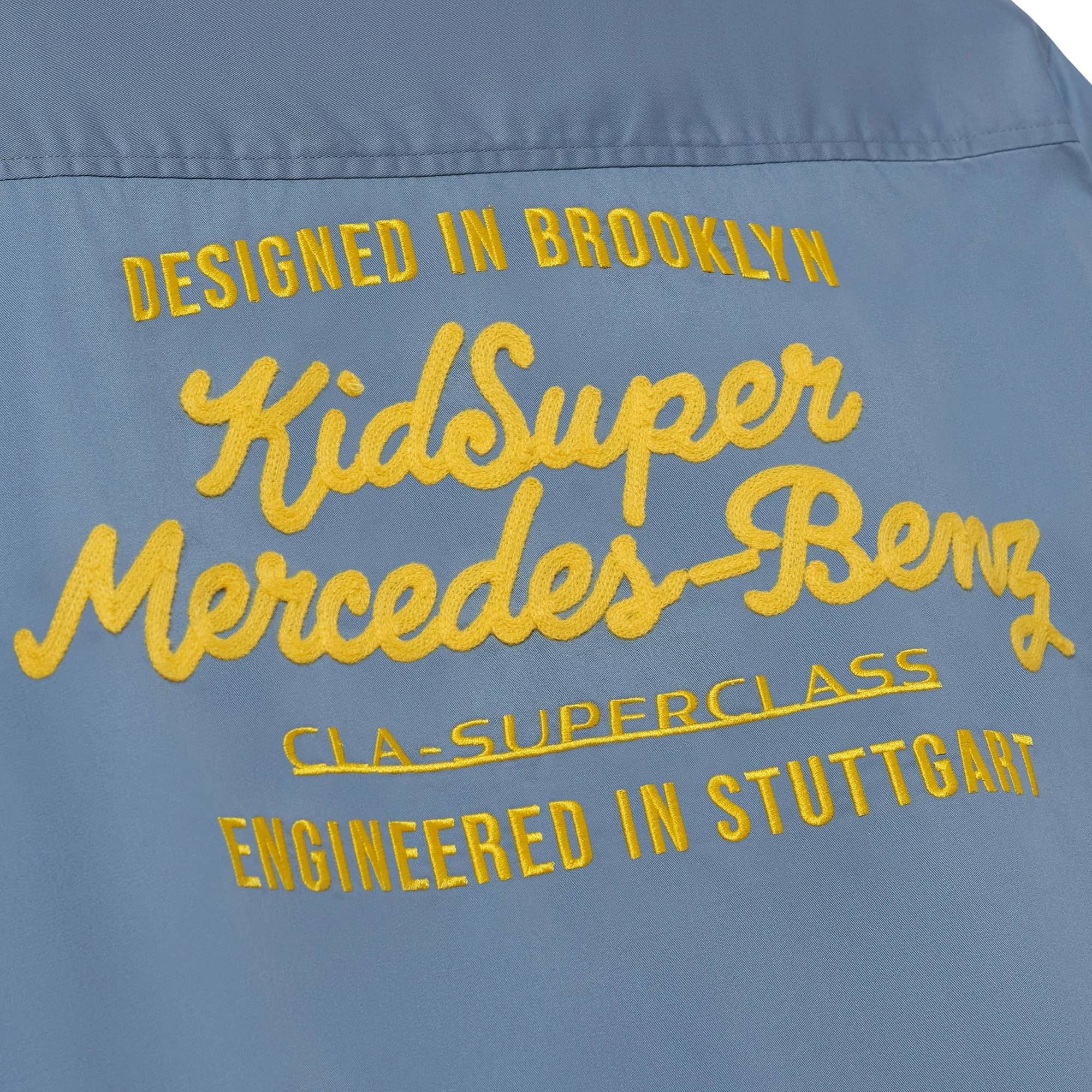 Kidsuper x Mercedes Benz Cropped Work Shirt Blue - Image 2