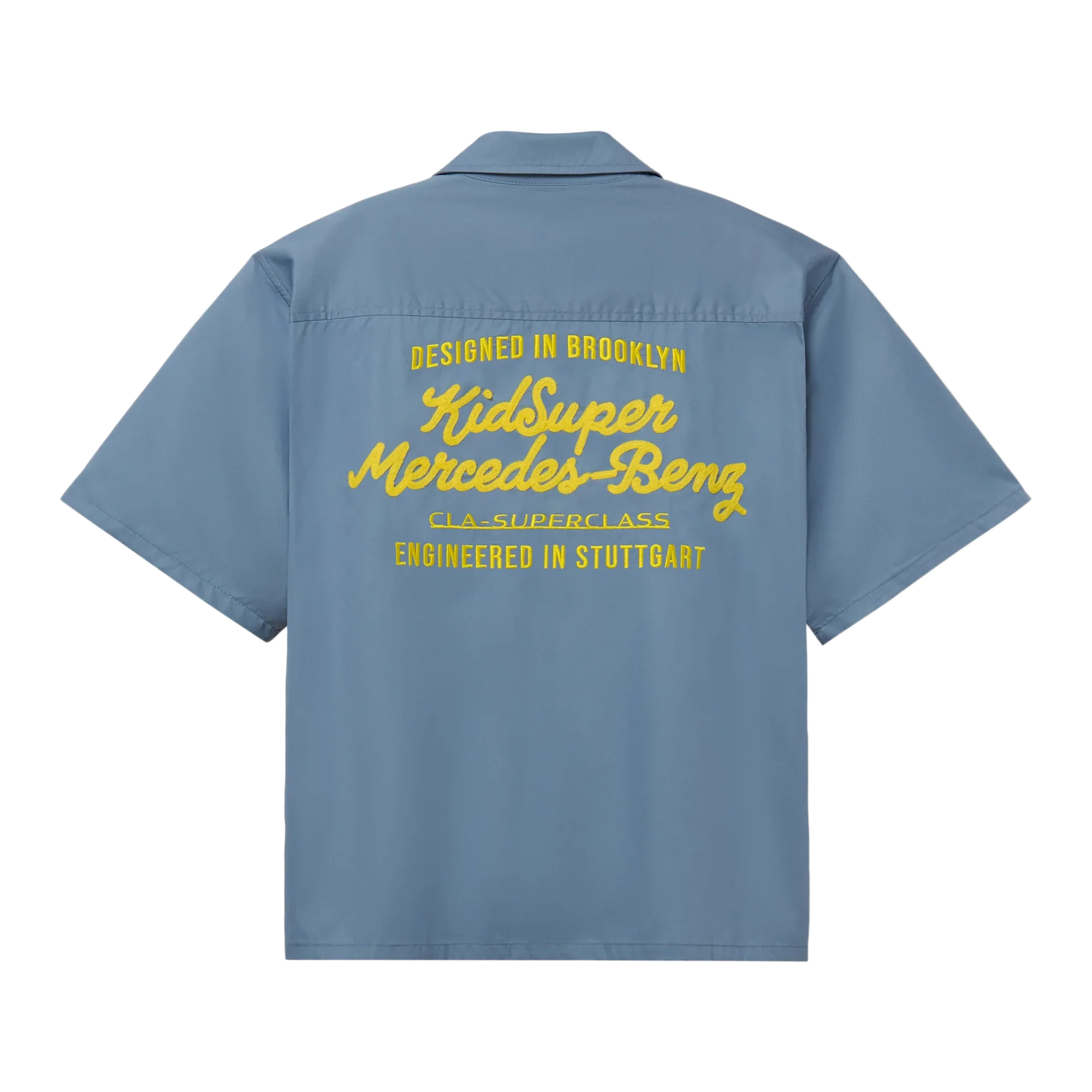 Kidsuper x Mercedes Benz Cropped Work Shirt Blue - Image 3
