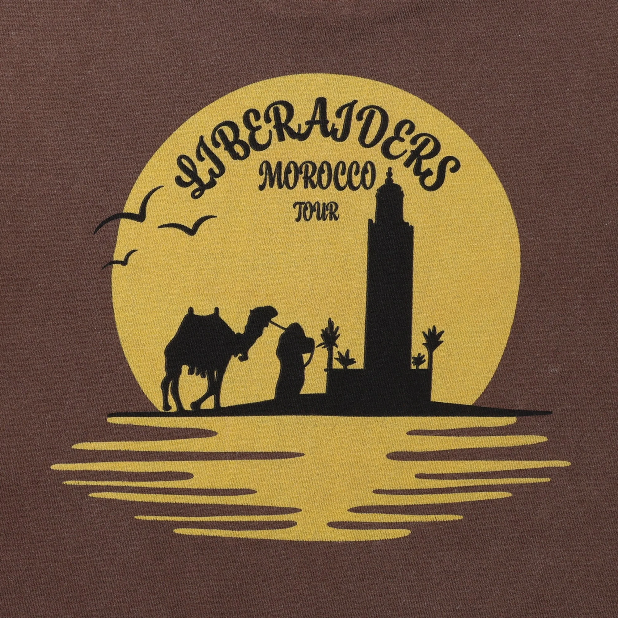 Liberaiders Sunset Logo T-Shirt Brown - Image 5