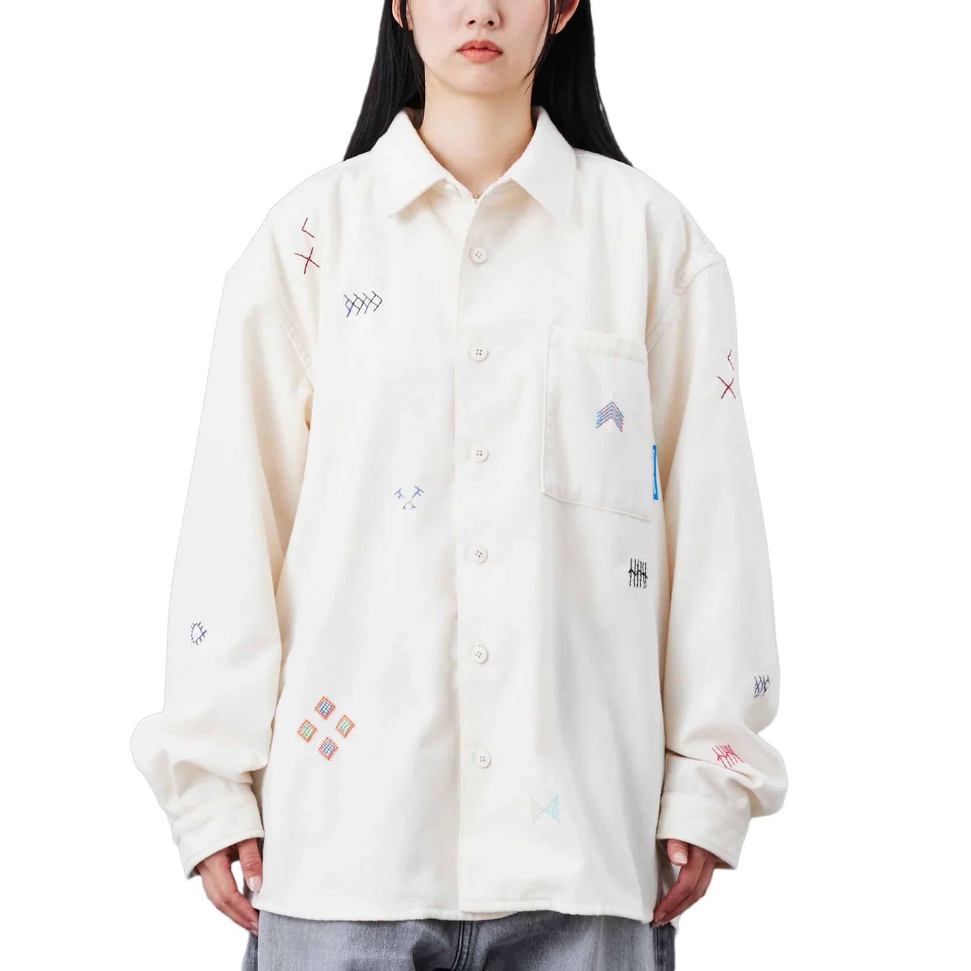 Liberaiders Tifinagh Embroidery Flannel Shirt White - Image 2