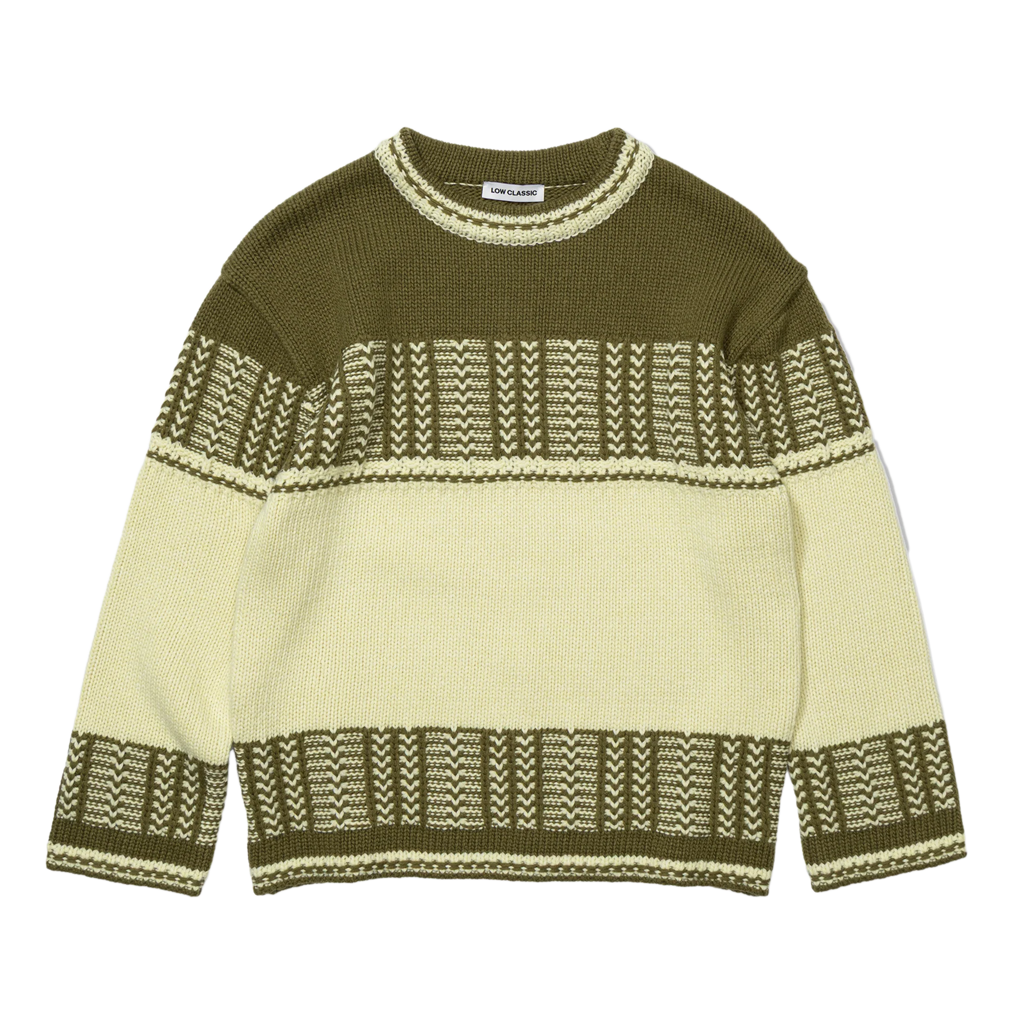 Low Classic Women's Jacquard Knit Sweater Khaki