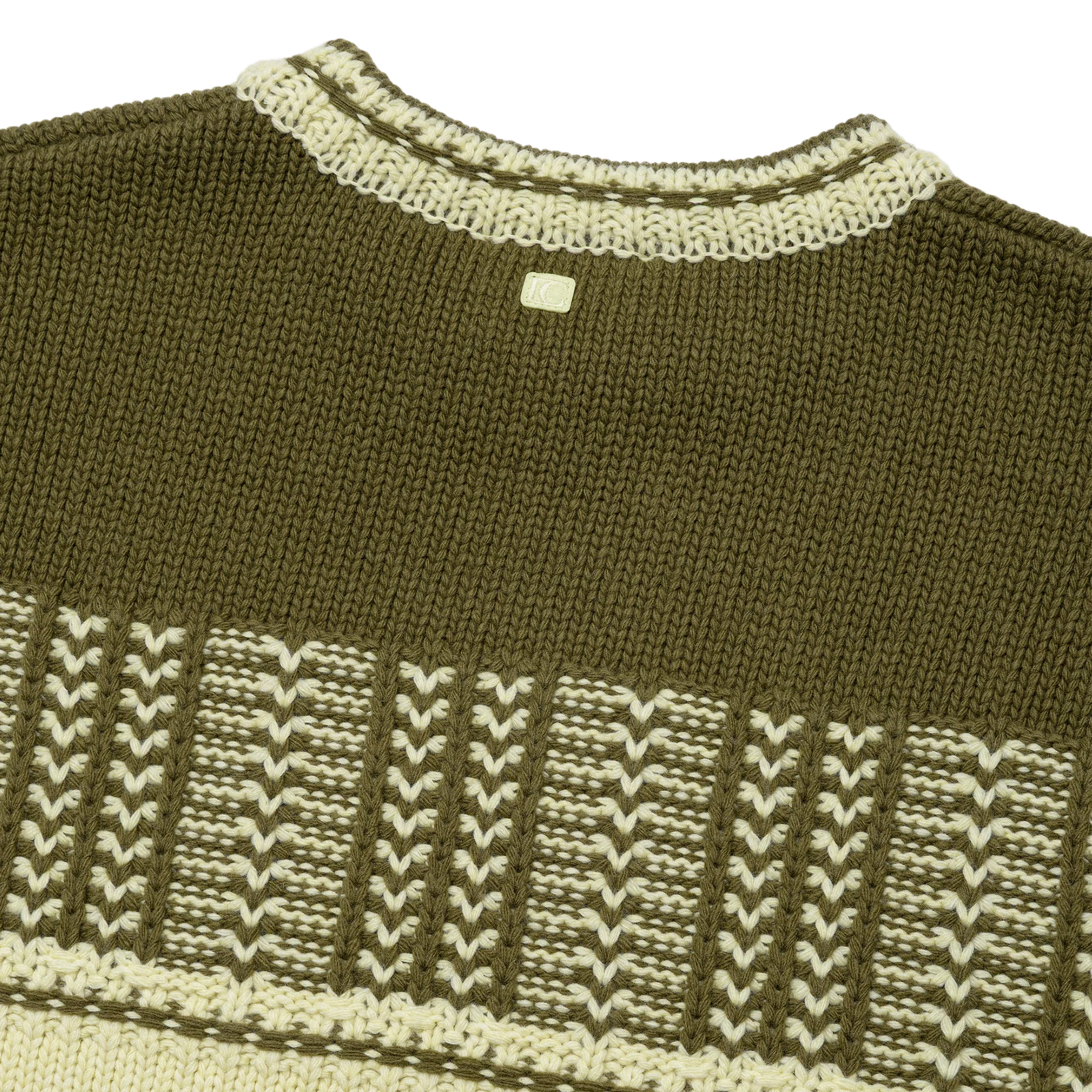 Low Classic Women's Jacquard Knit Sweater Khaki - Image 5