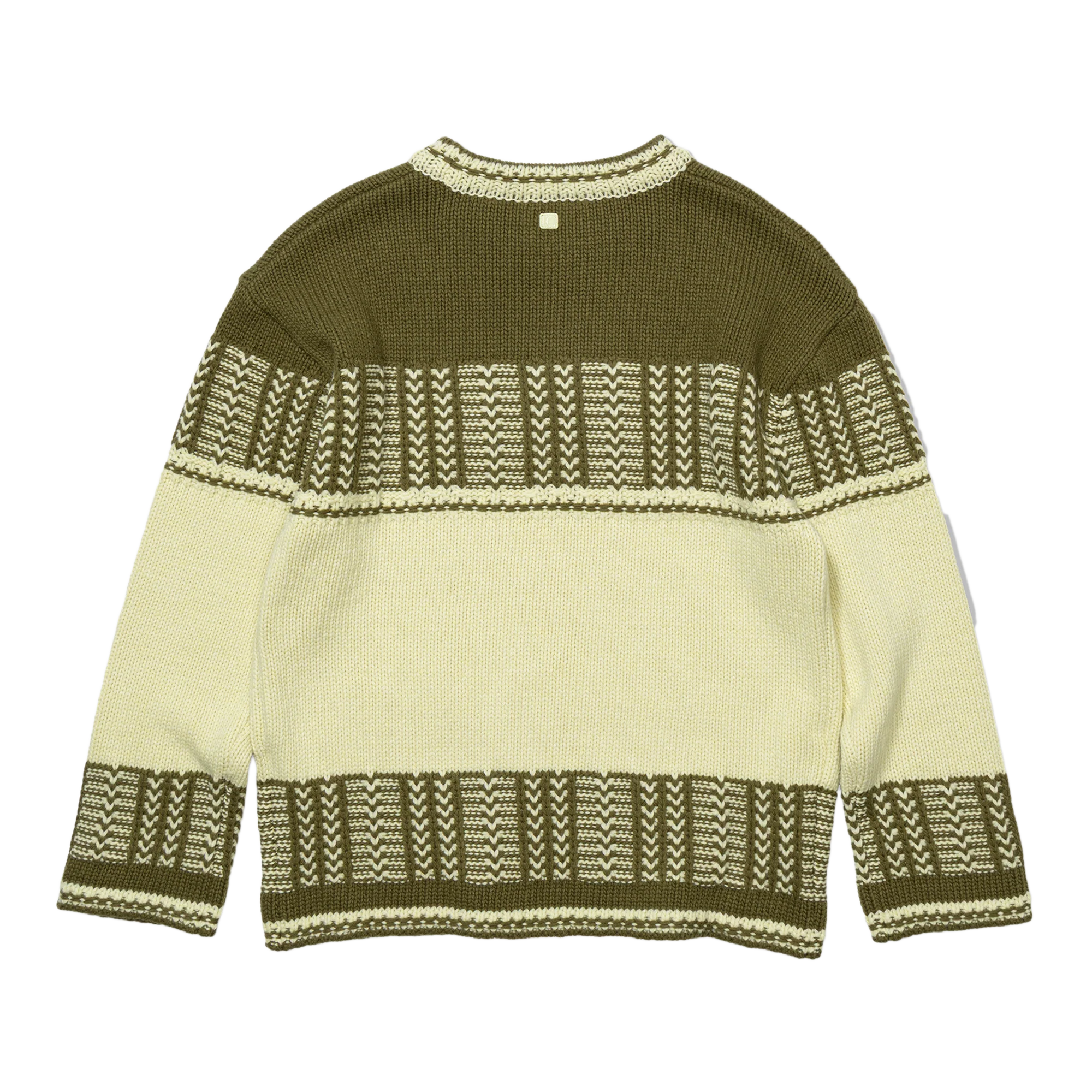 Low Classic Women's Jacquard Knit Sweater Khaki - Image 8