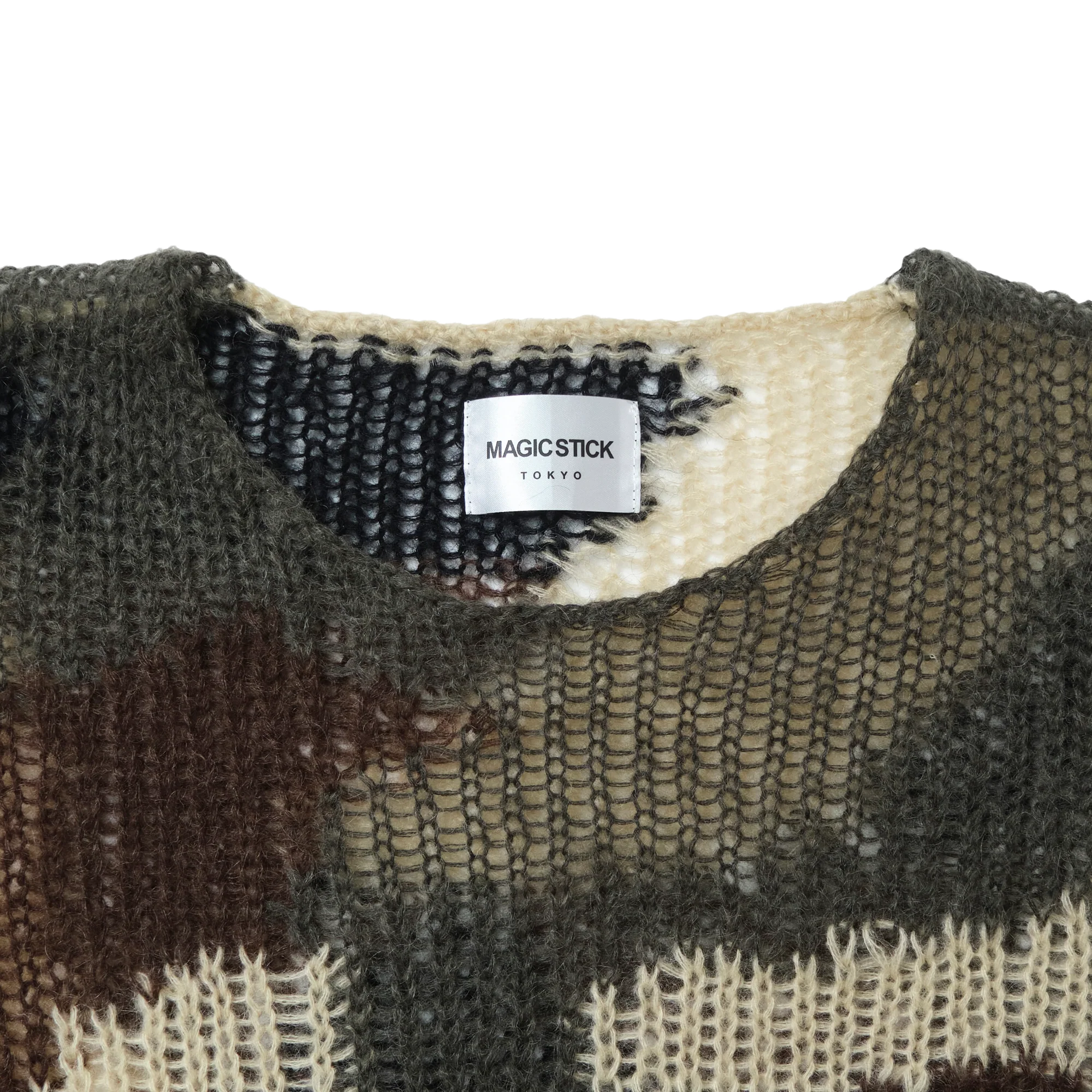 Magic Stick Mohair Camo Crew Knit Woodland - Image 2