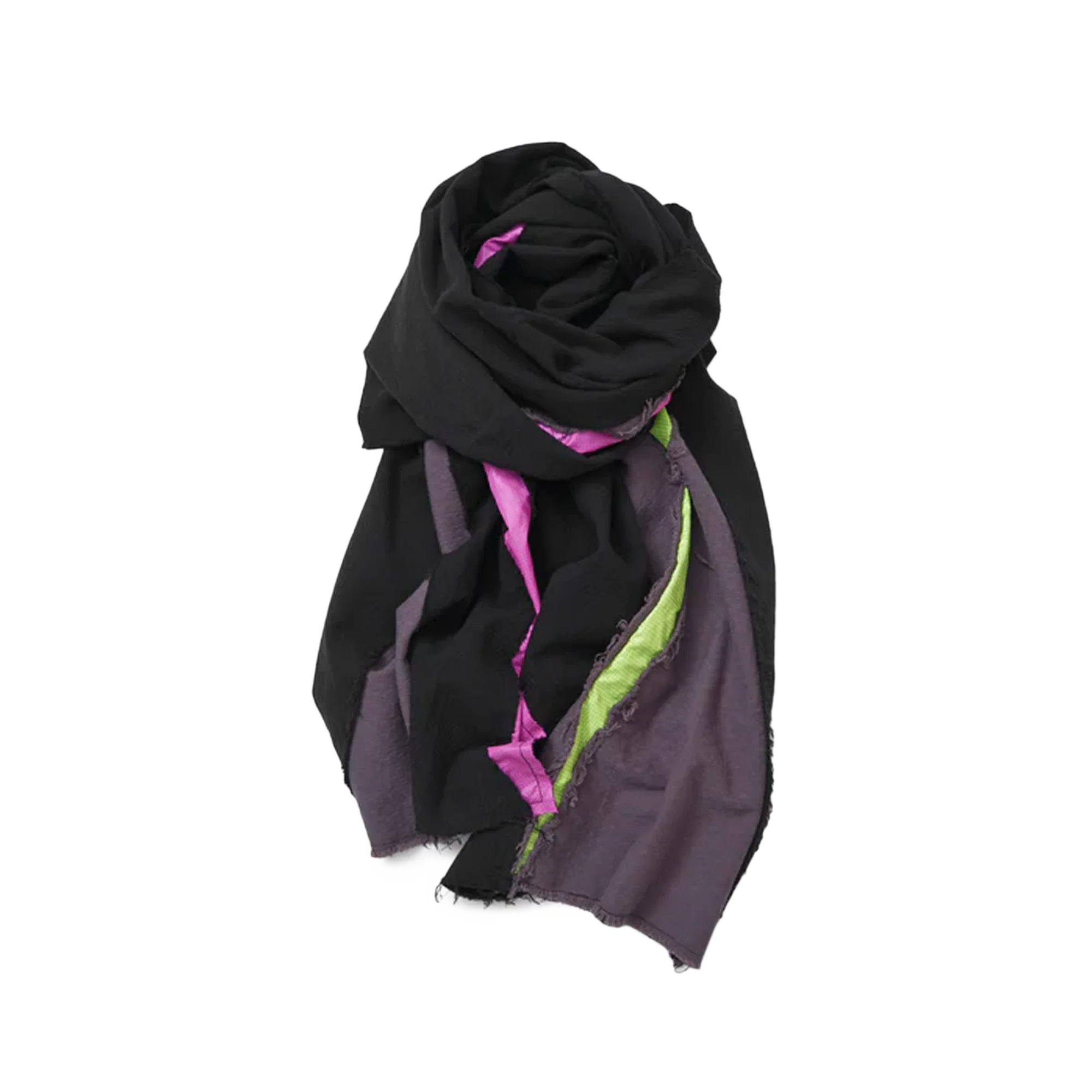 Magic Stick Prism Layered Scarf Black