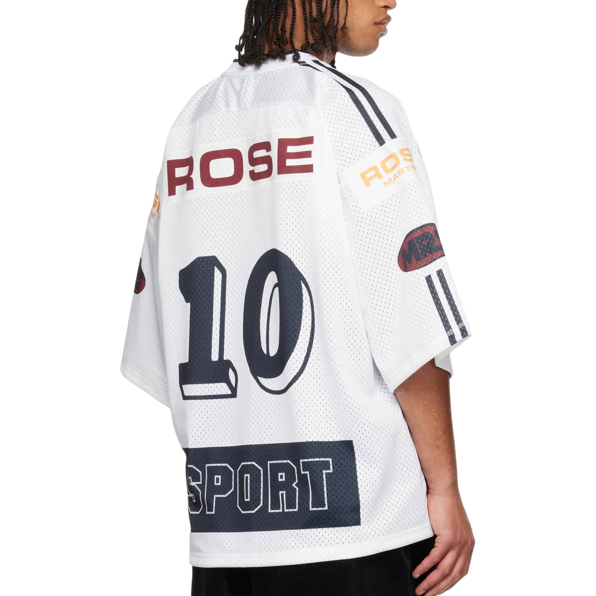 Martine Rose Oversized Hockey Top White Navy - Image 5