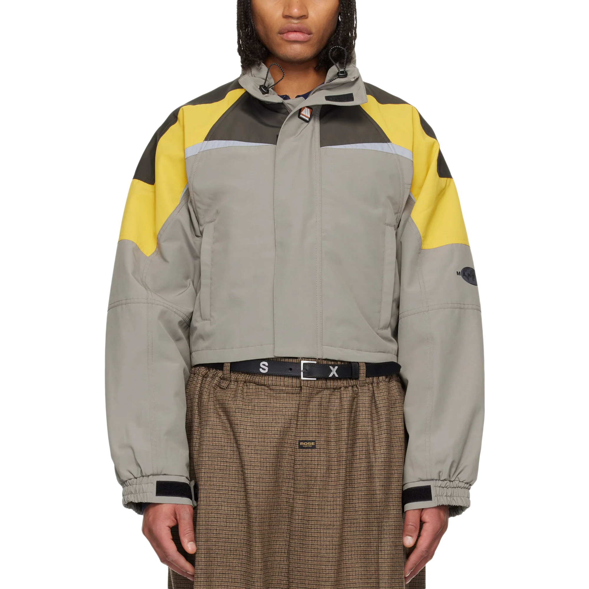 Martine Rose Shrunken Sports Jacket Grey-Yellow - Image 3