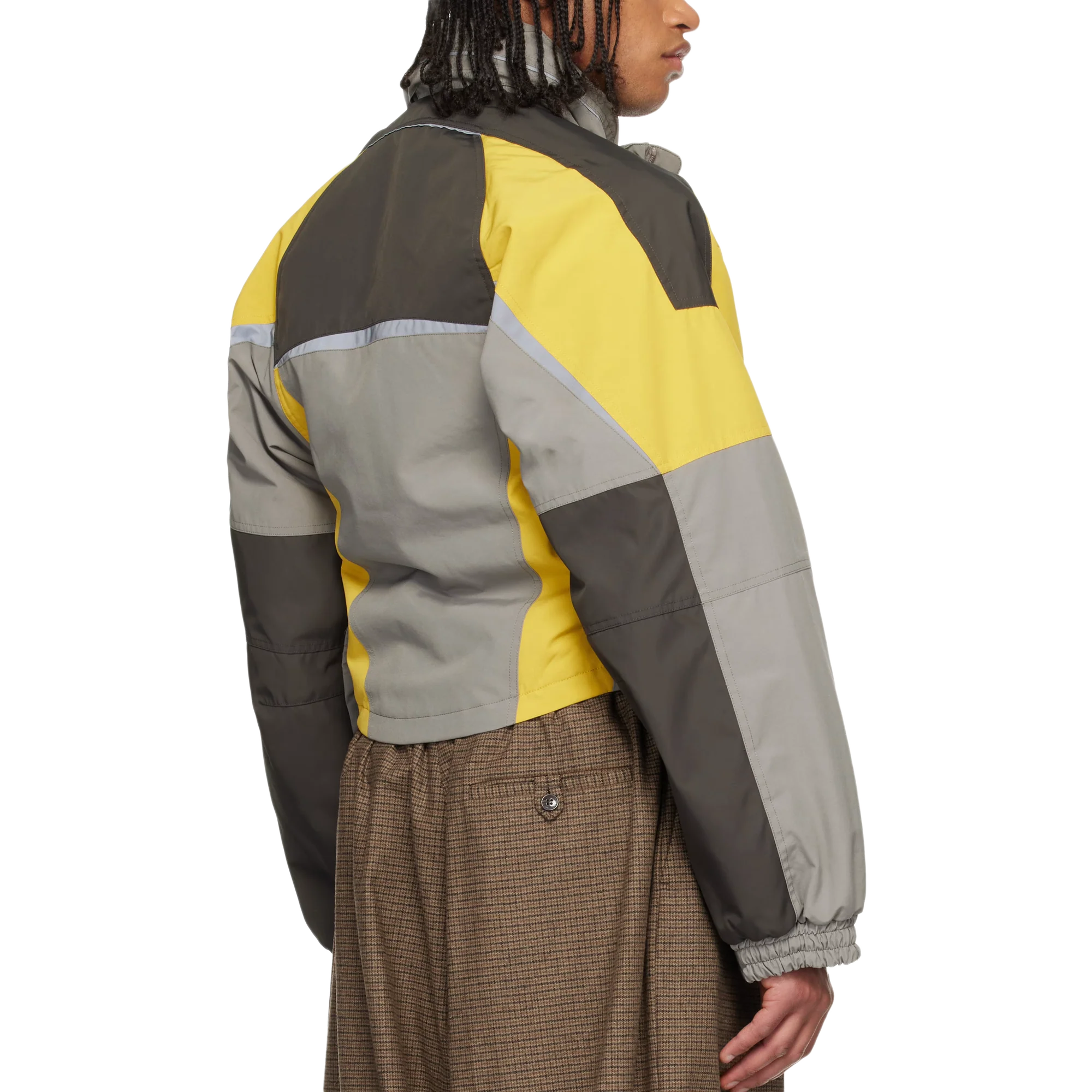 Martine Rose Shrunken Sports Jacket Grey-Yellow - Image 5