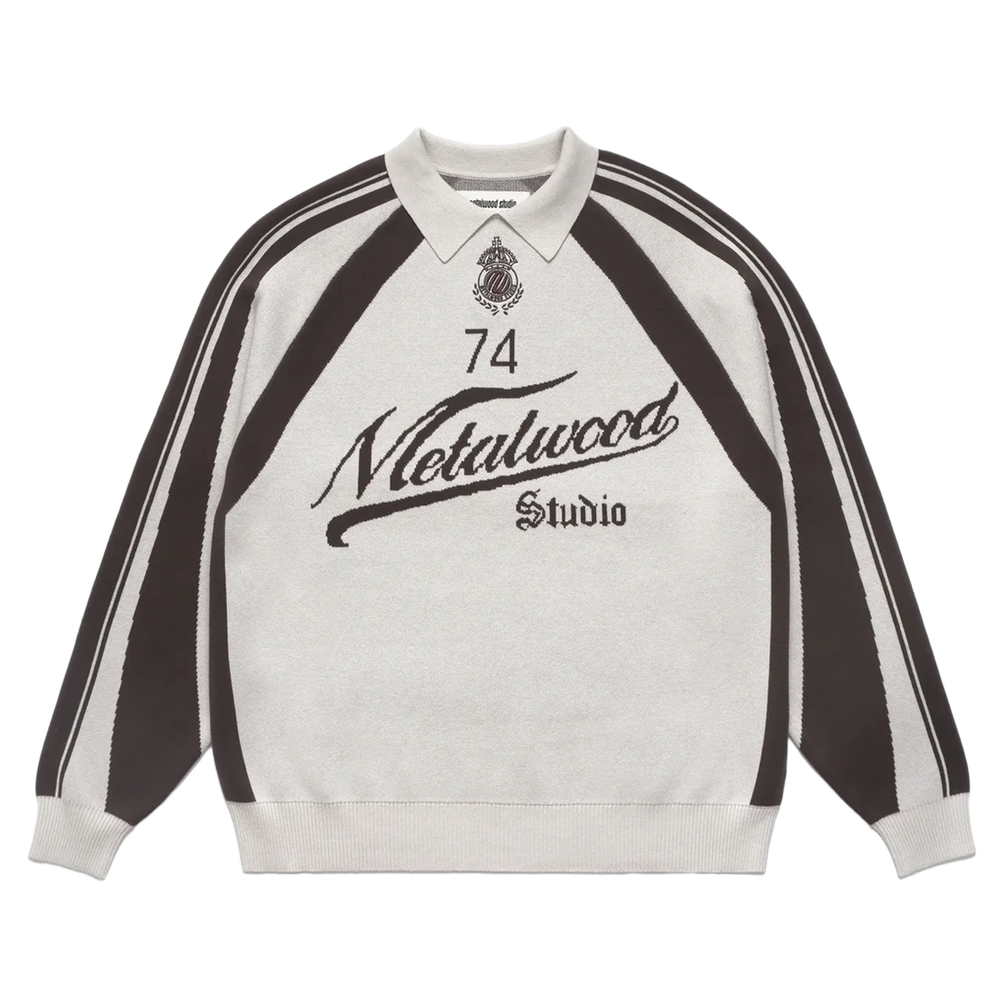 Metalwood Knit Football Top Cream