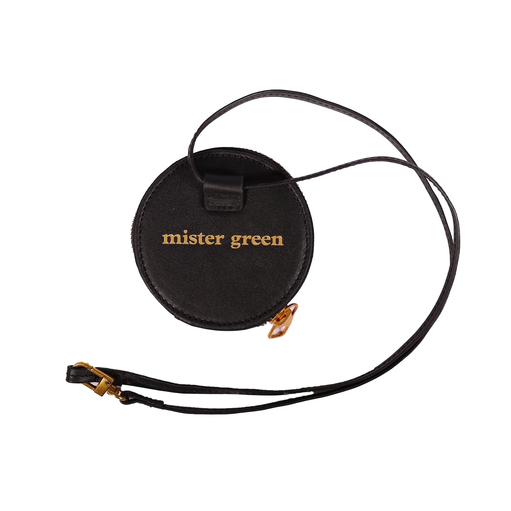 Mister Green Round Satchel Wallet w/ Strap Black - Image 3