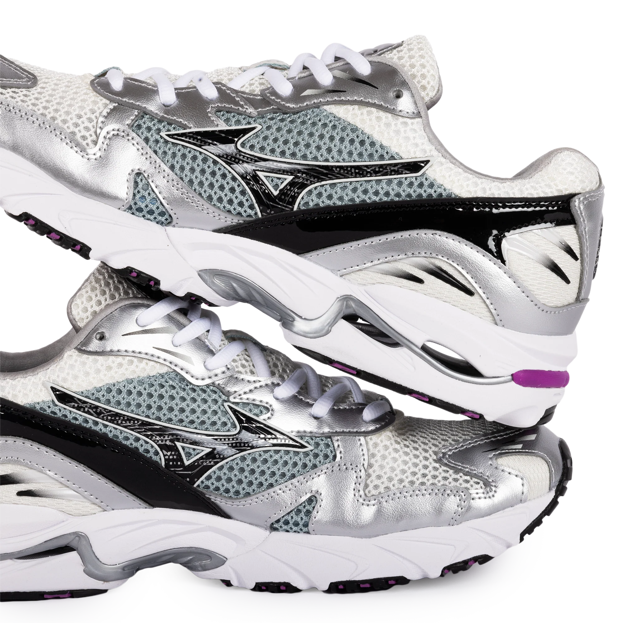 Mizuno Wave Rider Snow White/Black/Slate D1GA210418 - Image 2