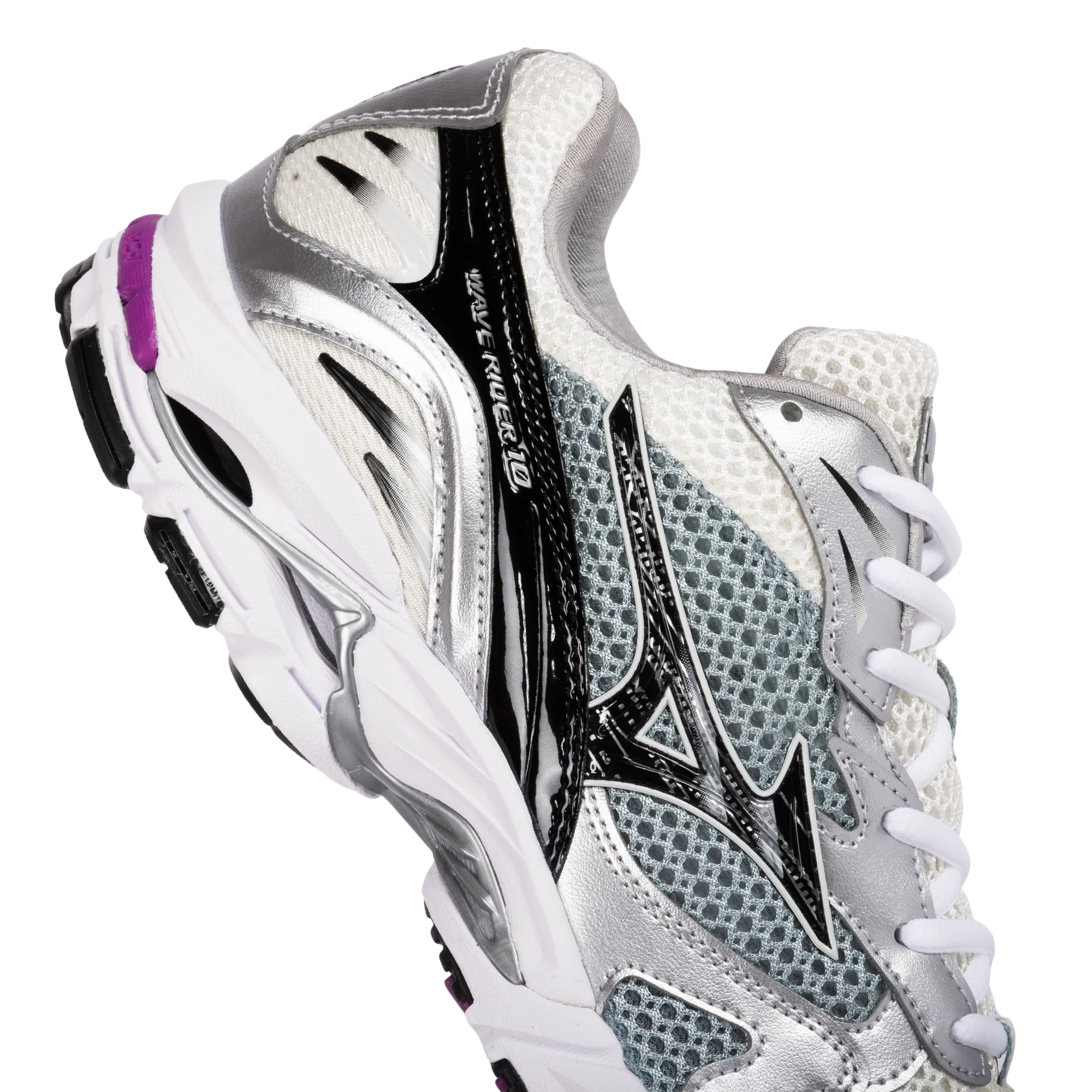 Mizuno Wave Rider Snow White/Black/Slate D1GA210418 - Image 3