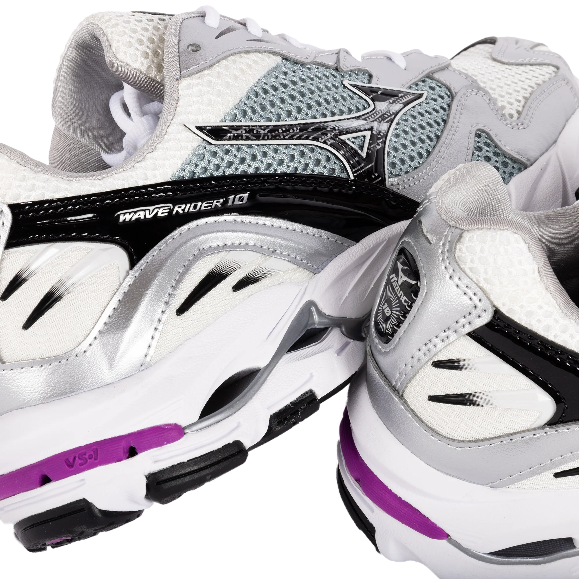 Mizuno Wave Rider Snow White/Black/Slate D1GA210418 - Image 7