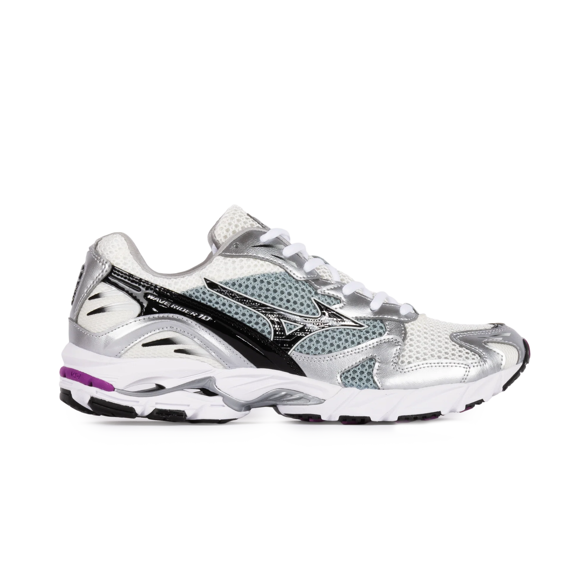 Mizuno Wave Rider Snow White/Black/Slate D1GA210418 - Image 8
