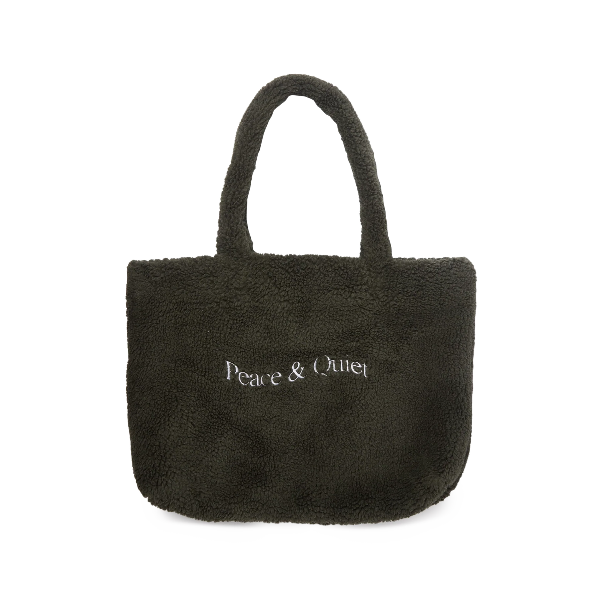 Museum of Peace & Quiet Wordmark Sherpa Tote Bag Forest