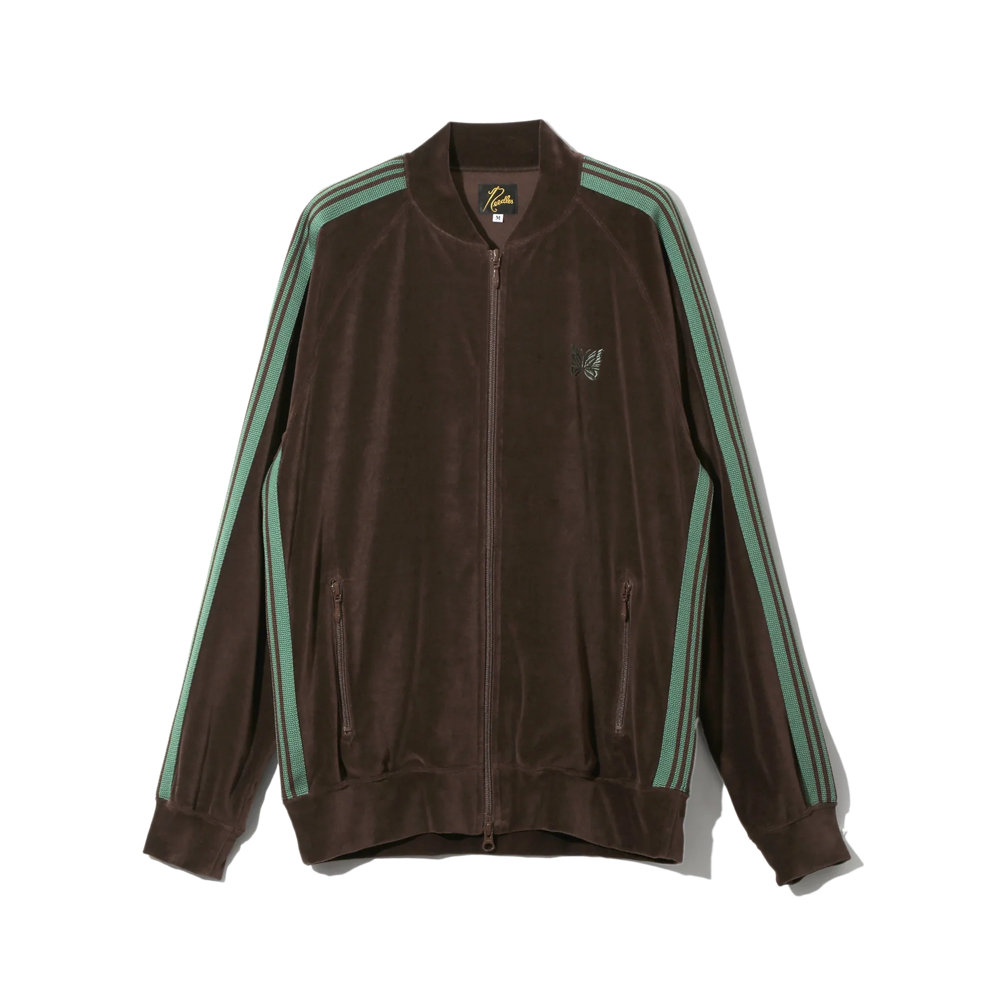 Needles Rib Collar Track Jacket C/PE Velour Brown