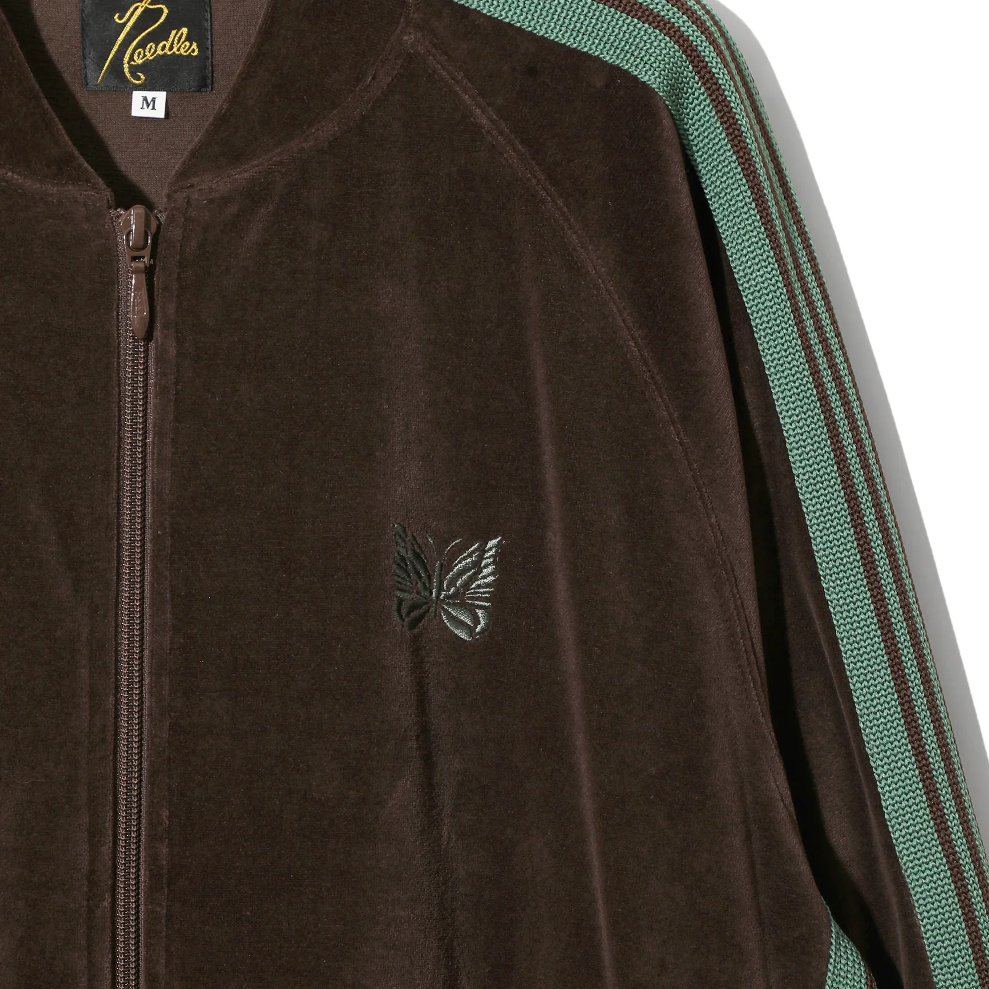 Needles Rib Collar Track Jacket C/PE Velour Brown - Image 2