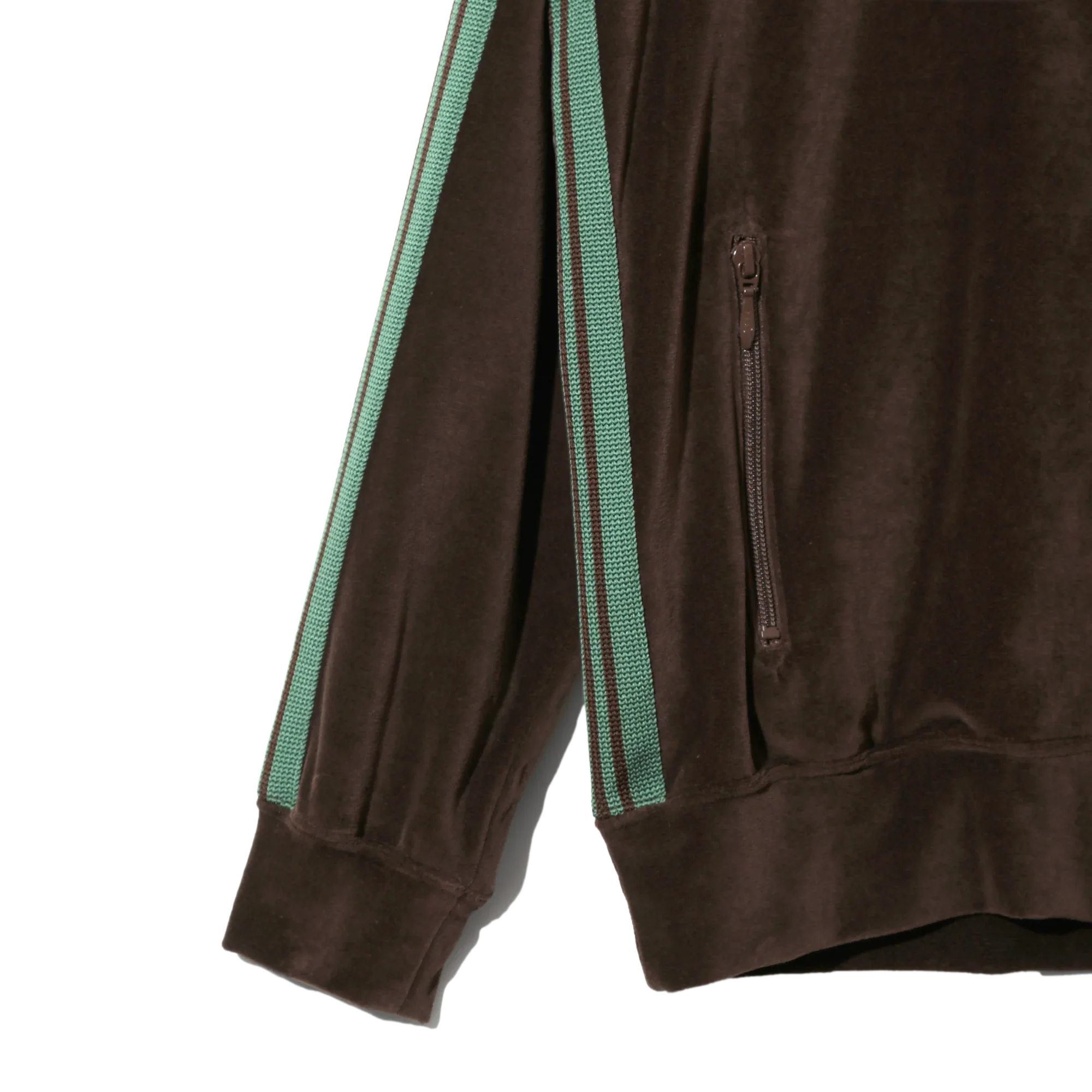 Needles Rib Collar Track Jacket C/PE Velour Brown - Image 4