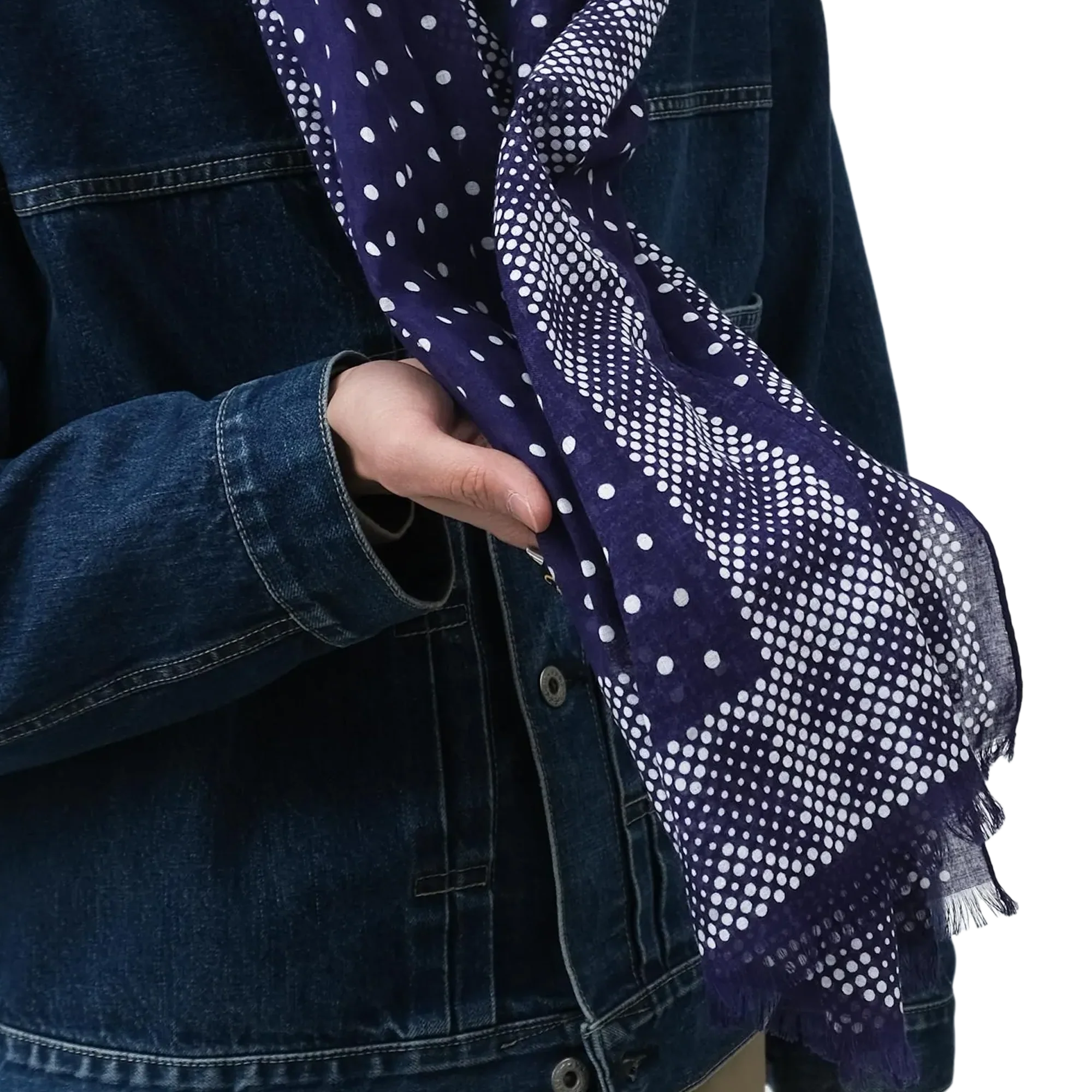 Needles Stole Cotton Gauze Eggplant - Image 4