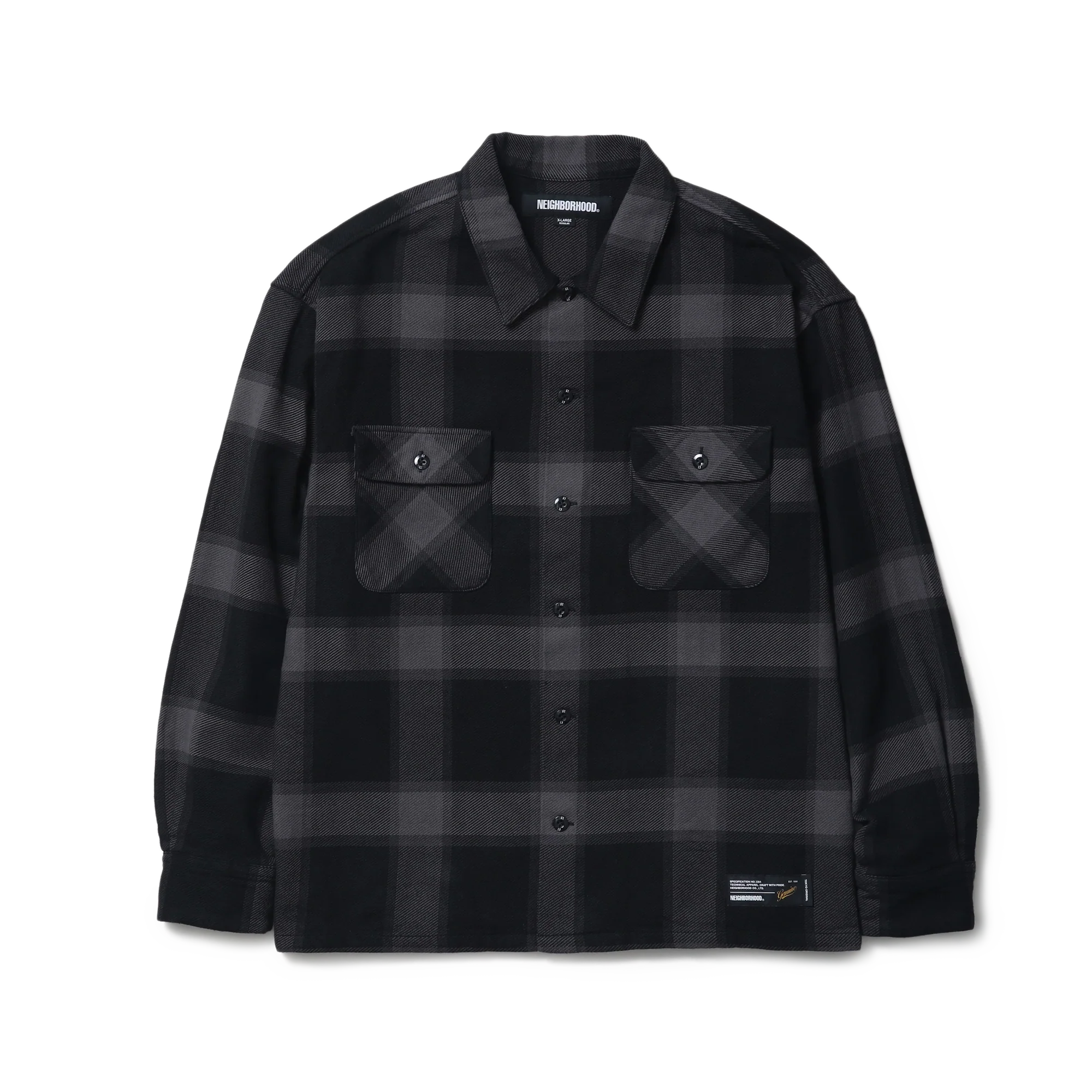 Neighborhood Buffalo Check Shirt Long Sleeve Gray 252BENH-SHM02